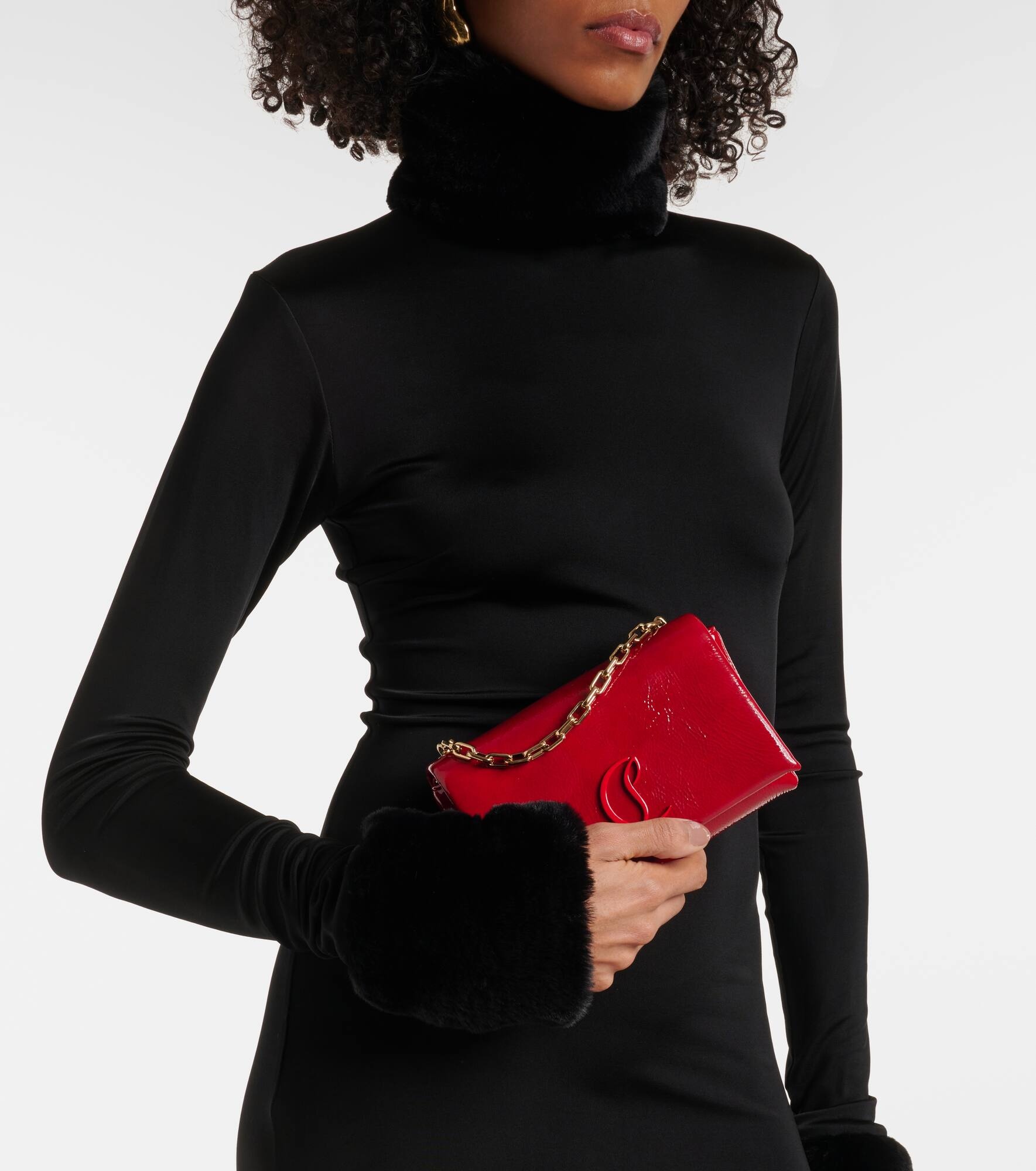 Loubi54 patent leather clutch - 2