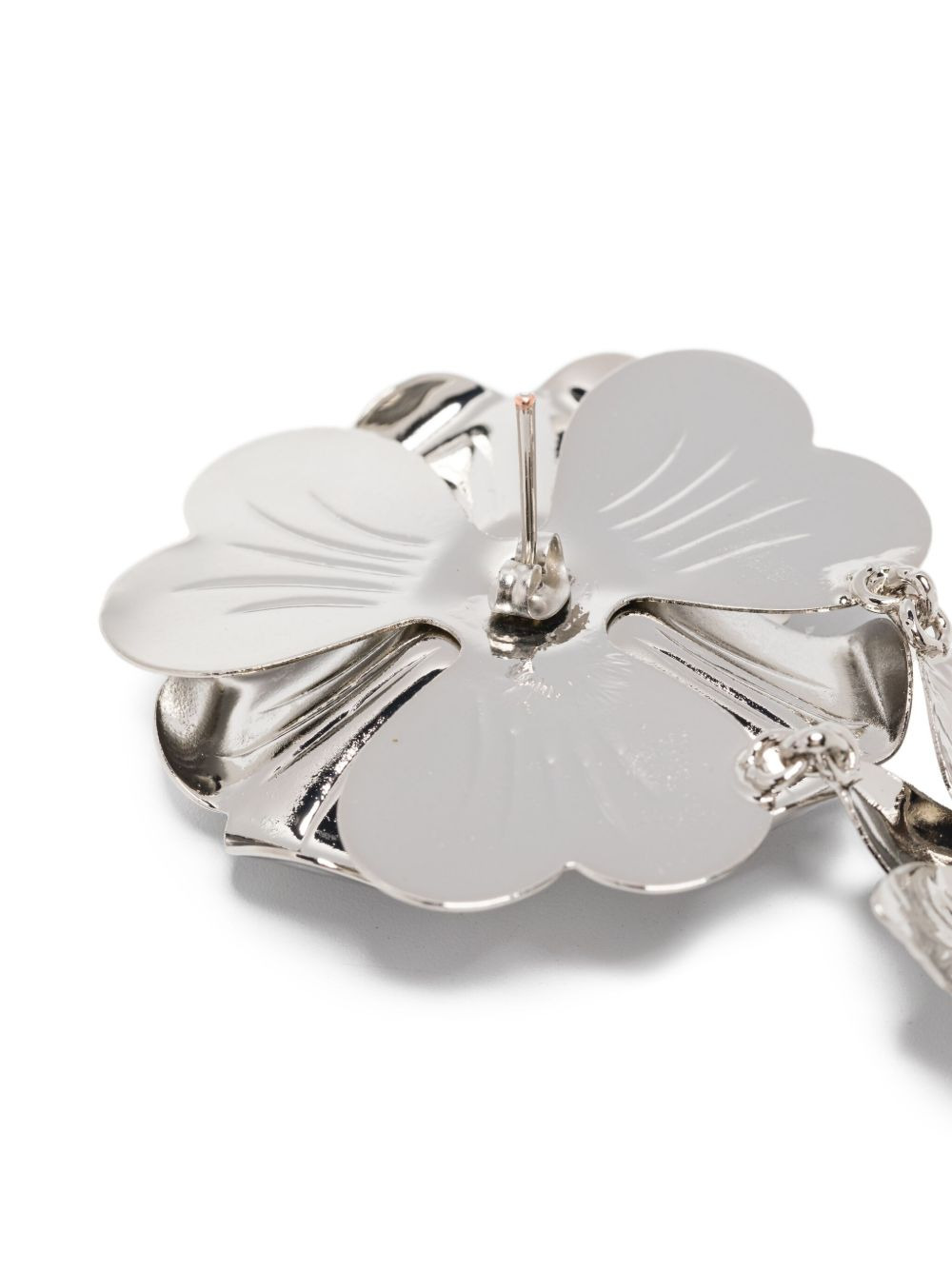 flower-embellished drop earrings - 2