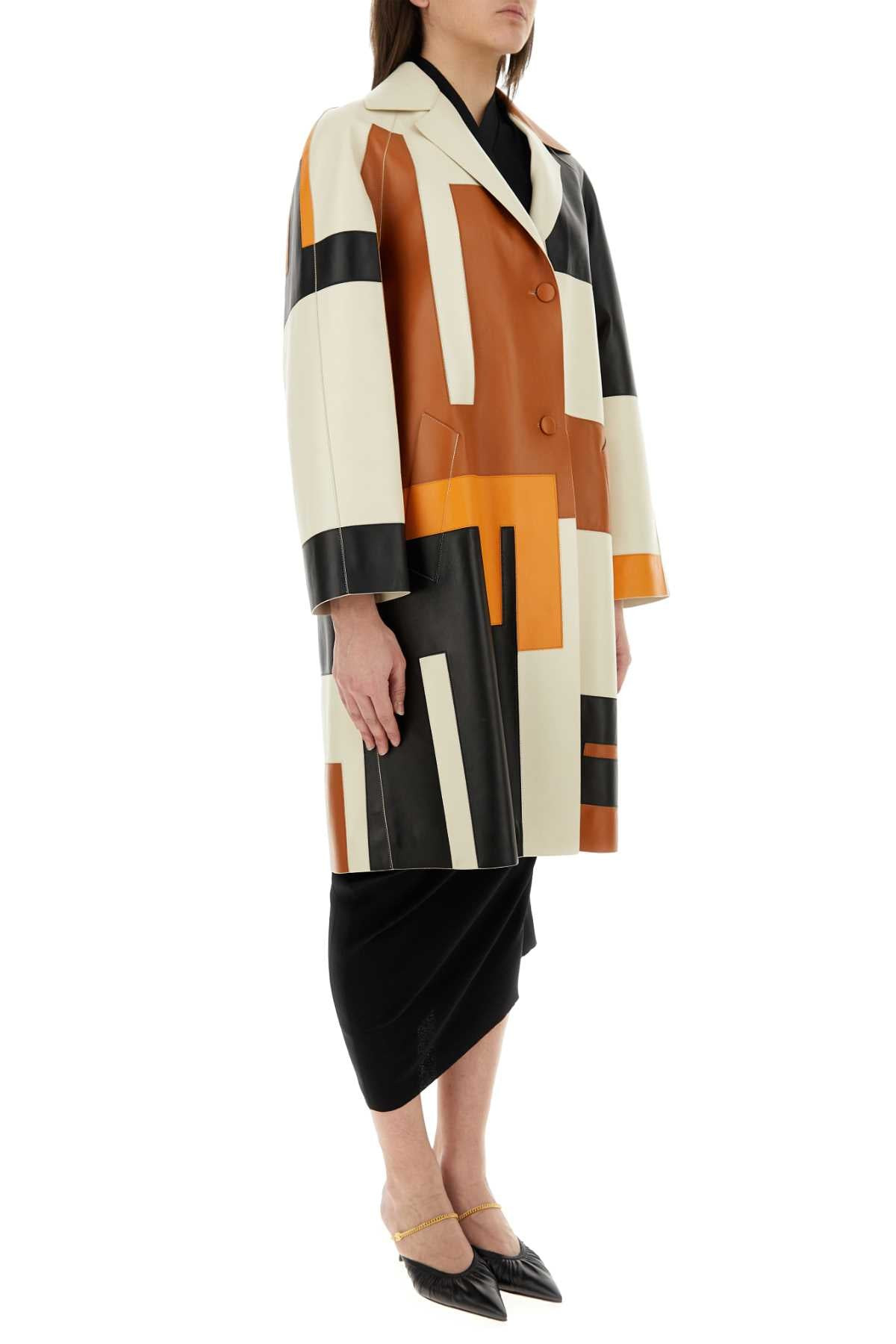 Fendi Women Multicolor Nappa Leather Overcoat - 3