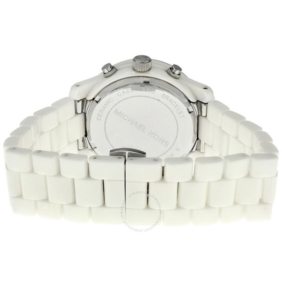 Michael Kors - Michael Kors Runway White Dial White Ceramic Ladies Watch MK5188 - 3