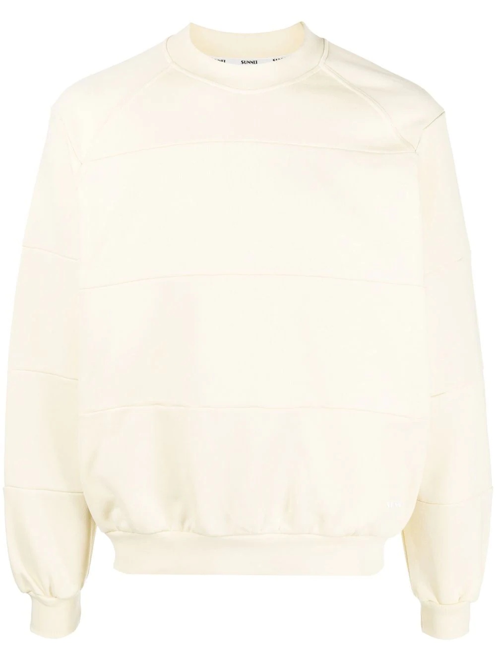 panelled crew-neck sweatshirt - 1