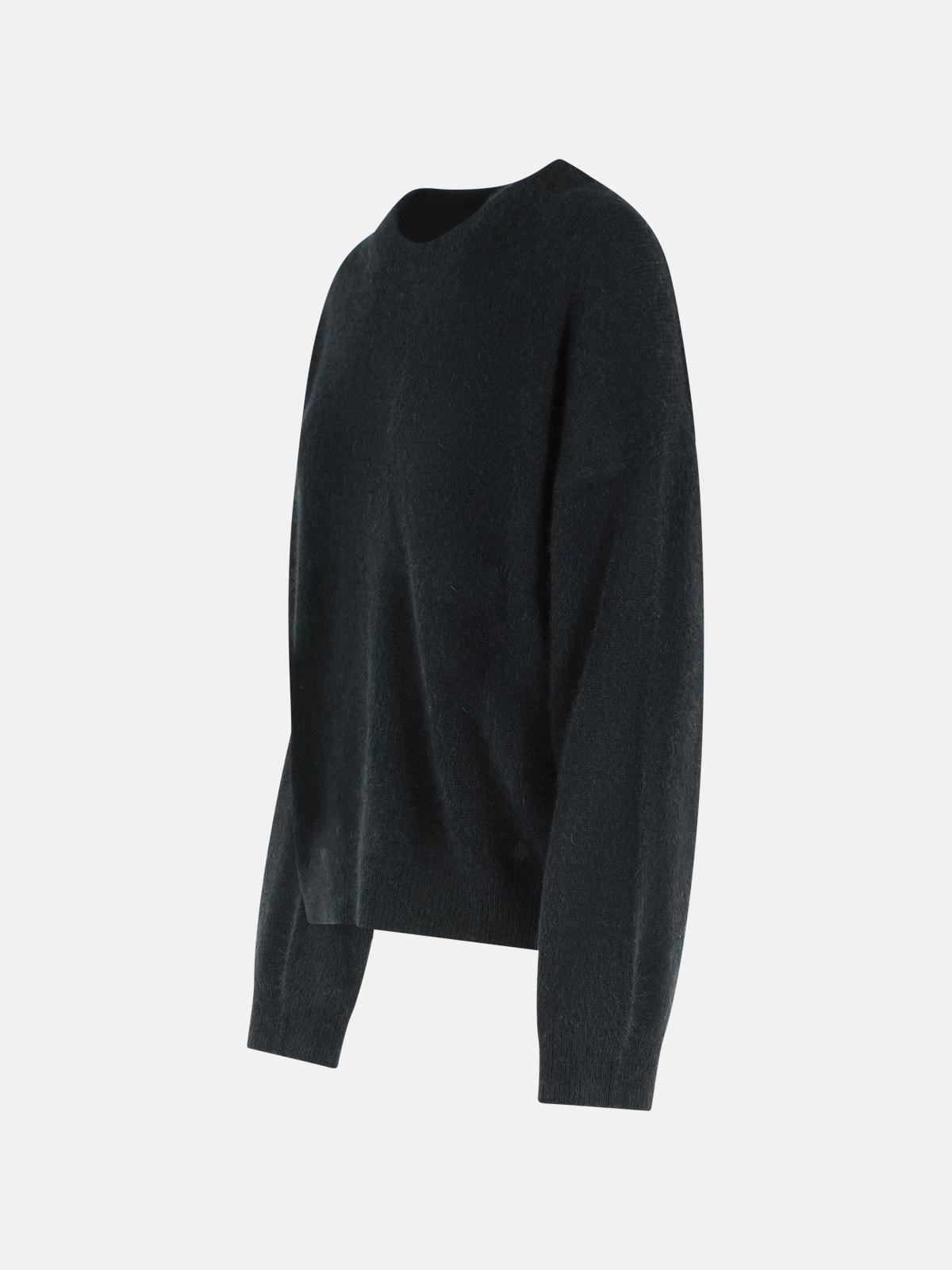 BLACK WOOL BLEND SWEATER - 2