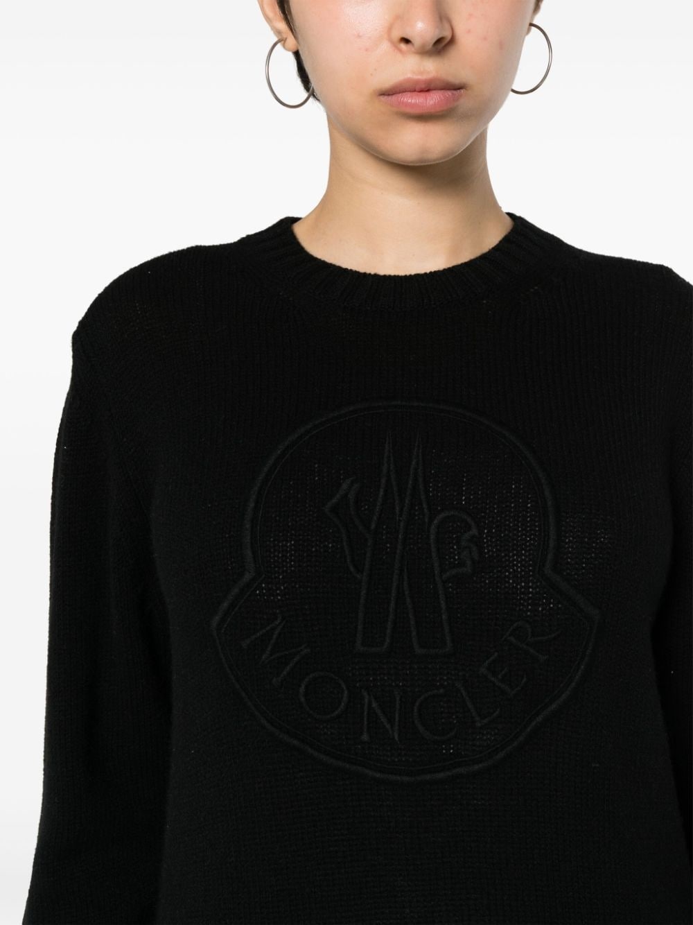 embroidered-logo crew-neck jumper - 5