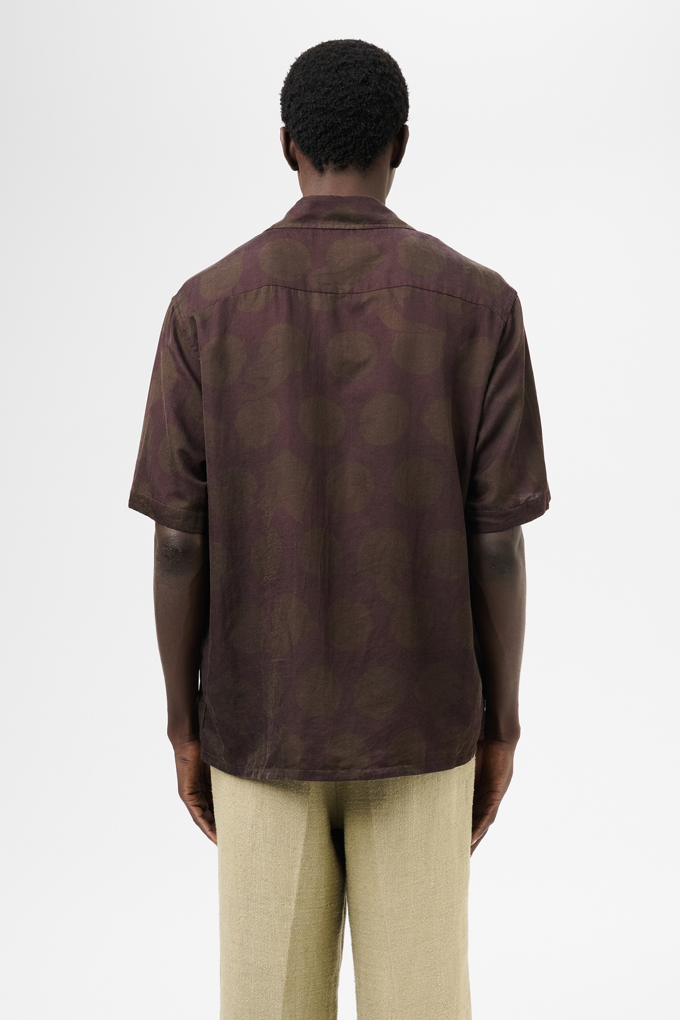 Heusen Shirt Shortsleeve Dotted Print Cotton Silk - 6