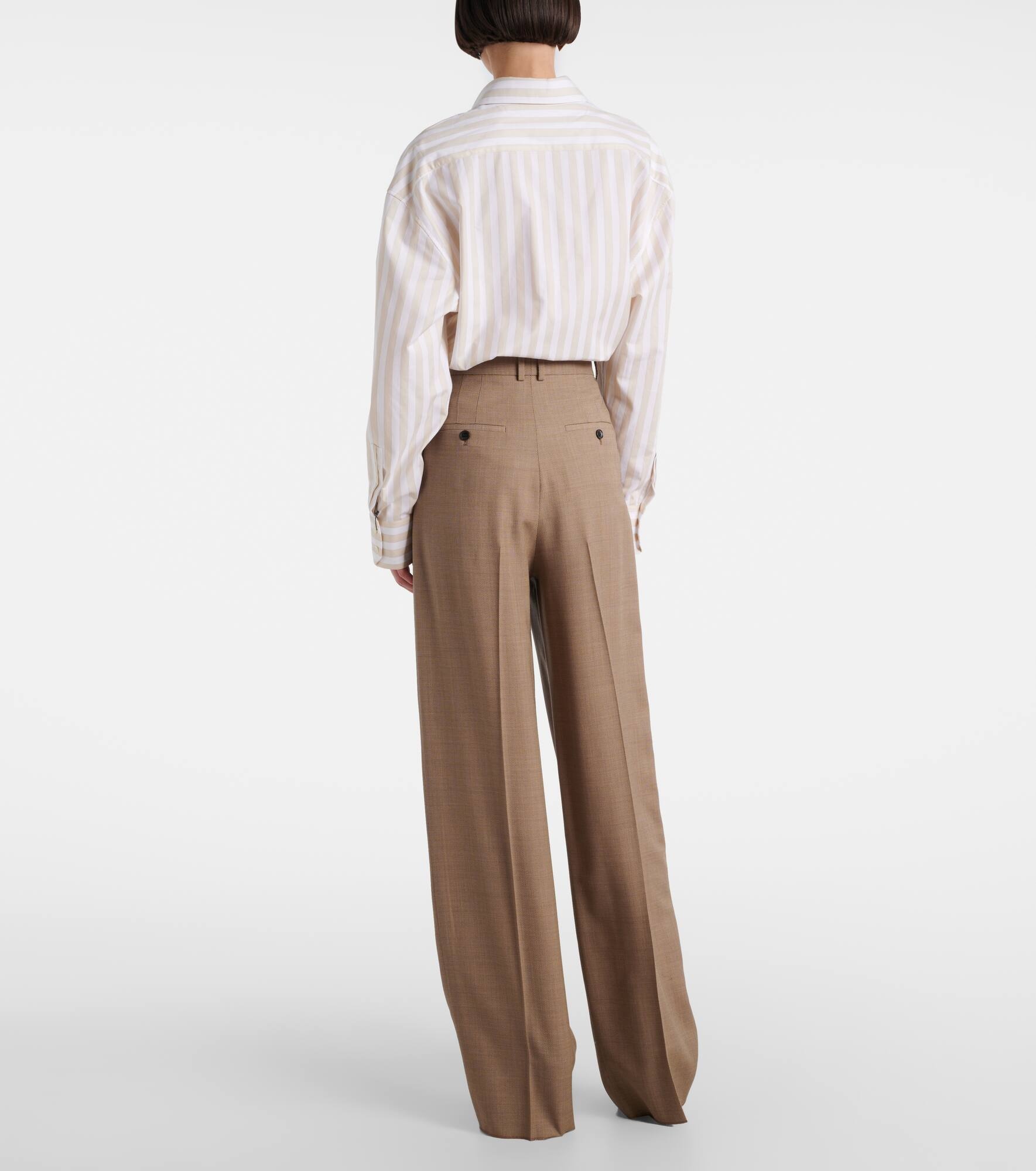 Pleated wool wide-leg pants - 3
