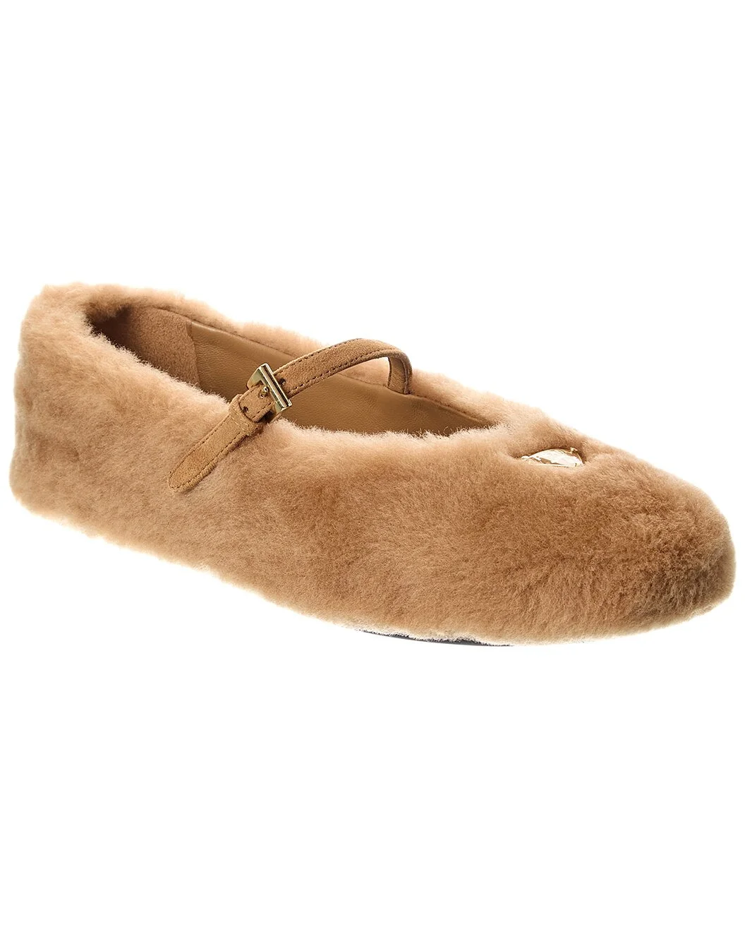Prada Logo Shearling Ballerina Flat - 1
