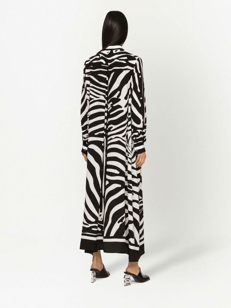 zebra print crêpe de chine kaftan - 4