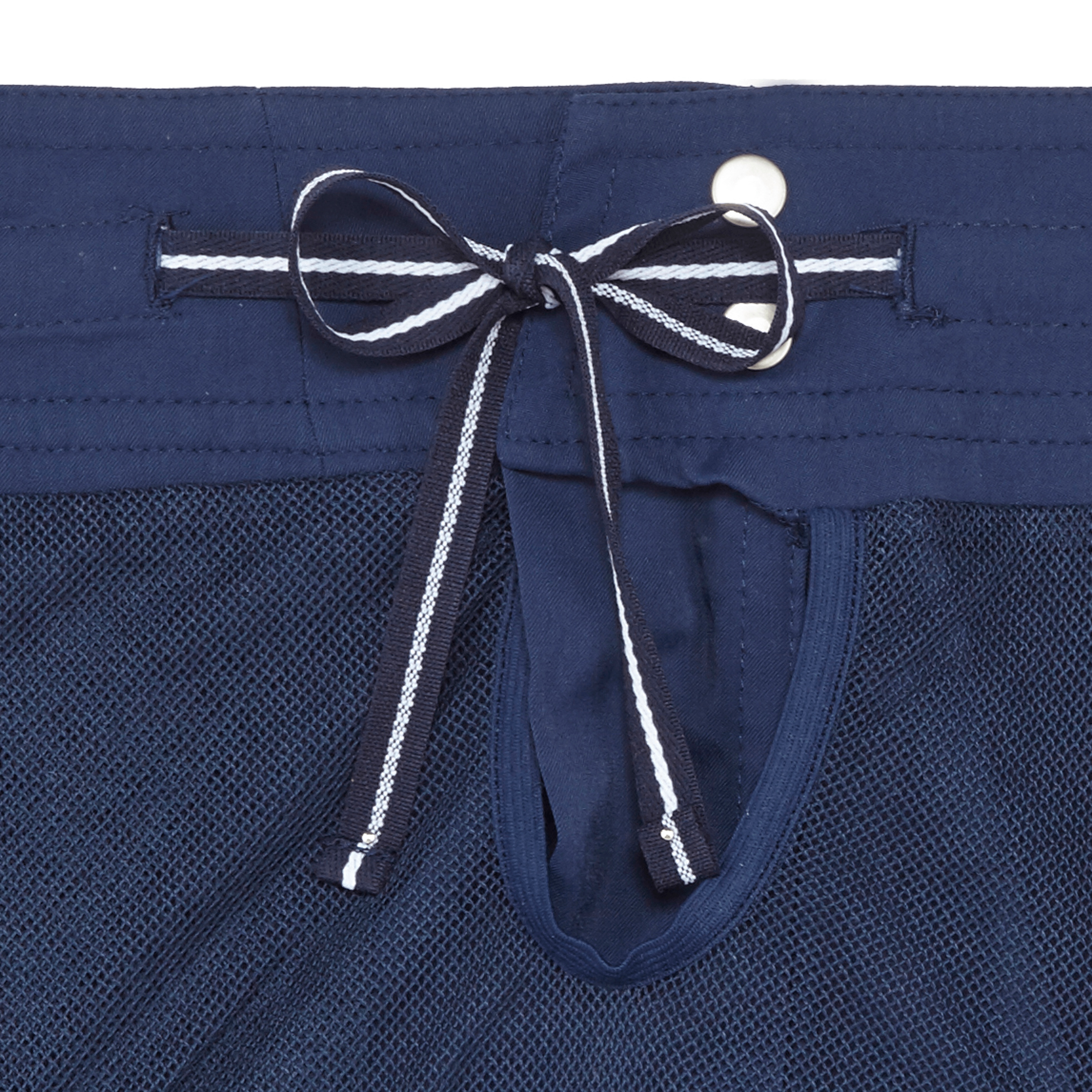 Men Flat Belt Stretch Swim Trunks Solid - 6
