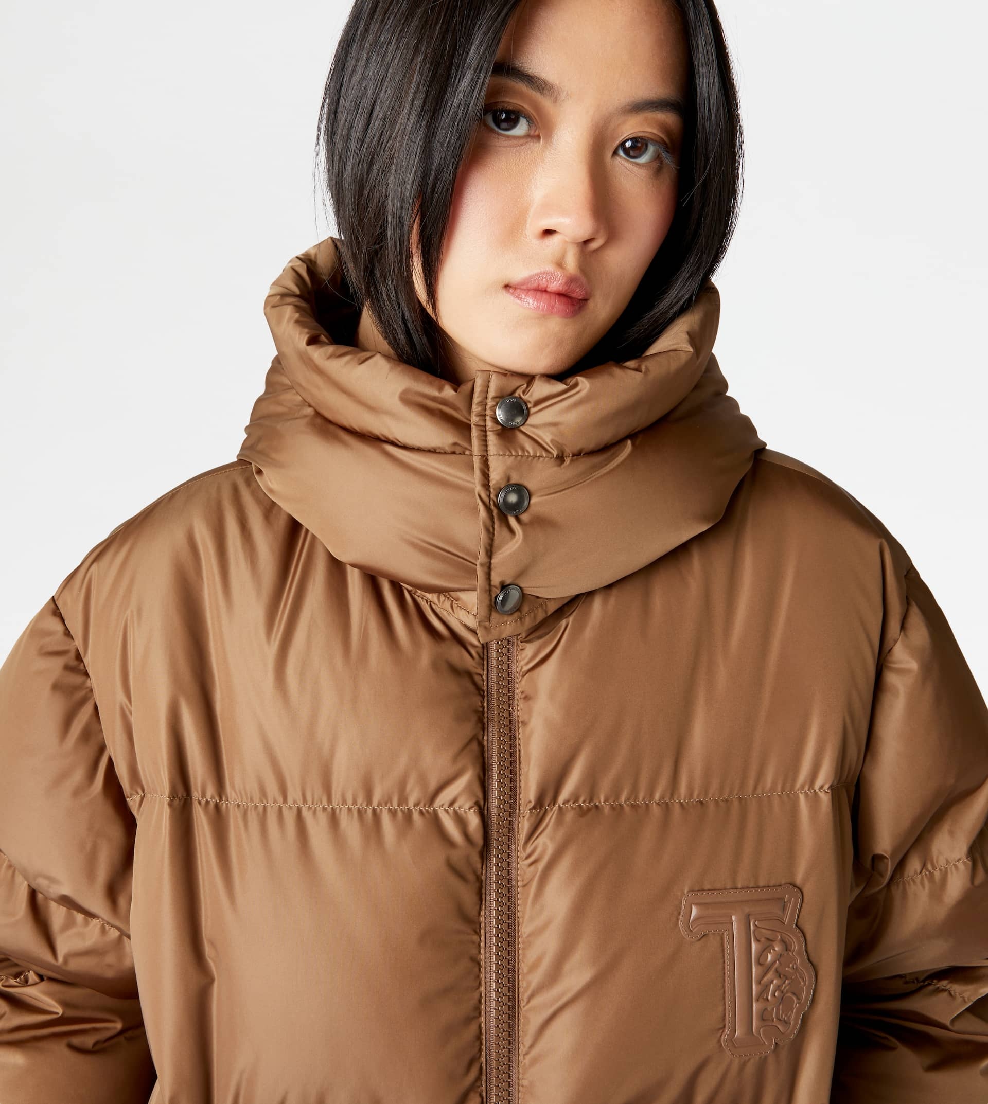 HOODED OVER DOWN JACKET - BROWN - 9