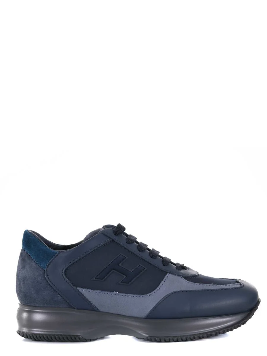 HOGAN BLUE LEATHER SNEAKERS - 1