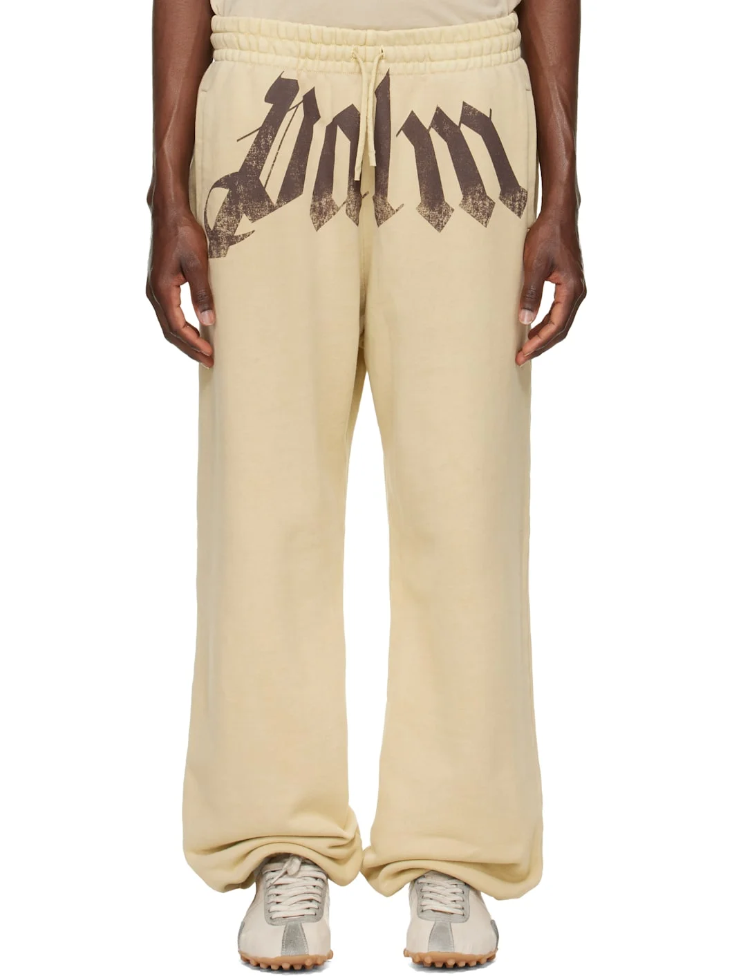 Beige Big Waist Logo Sweatpants - 1