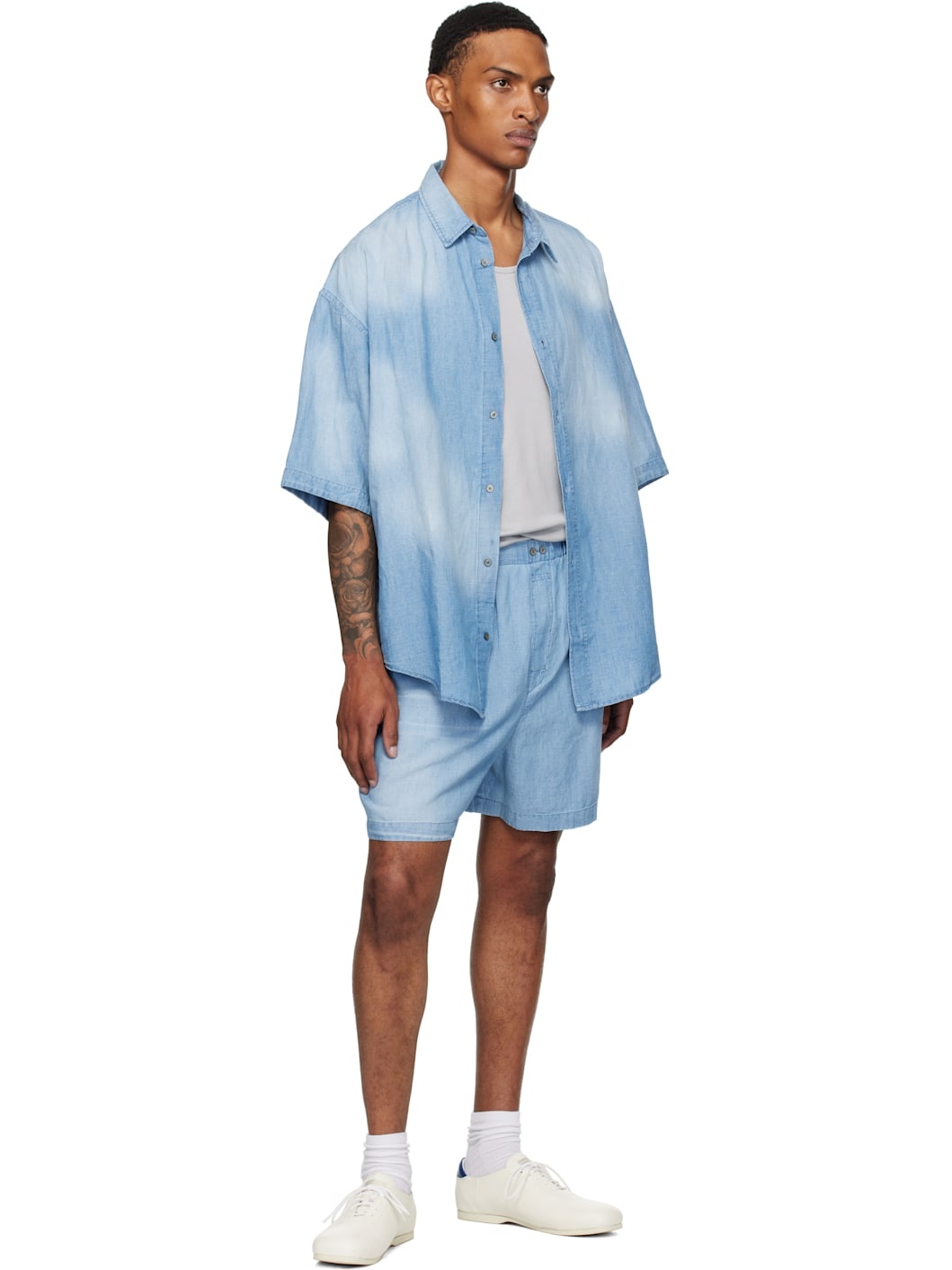 Blue Logo Stamp Shorts - 4