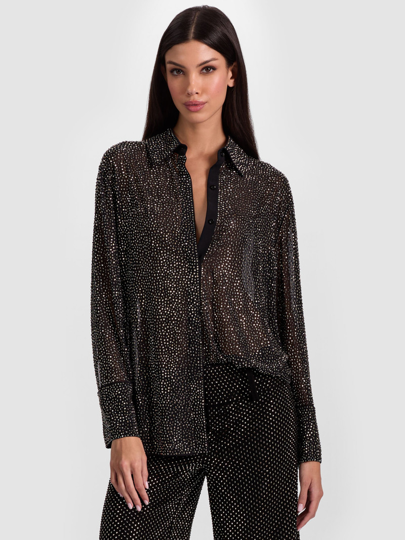 FINELY EMBELLISHED OVERSIZED BUTTON DOWN 1