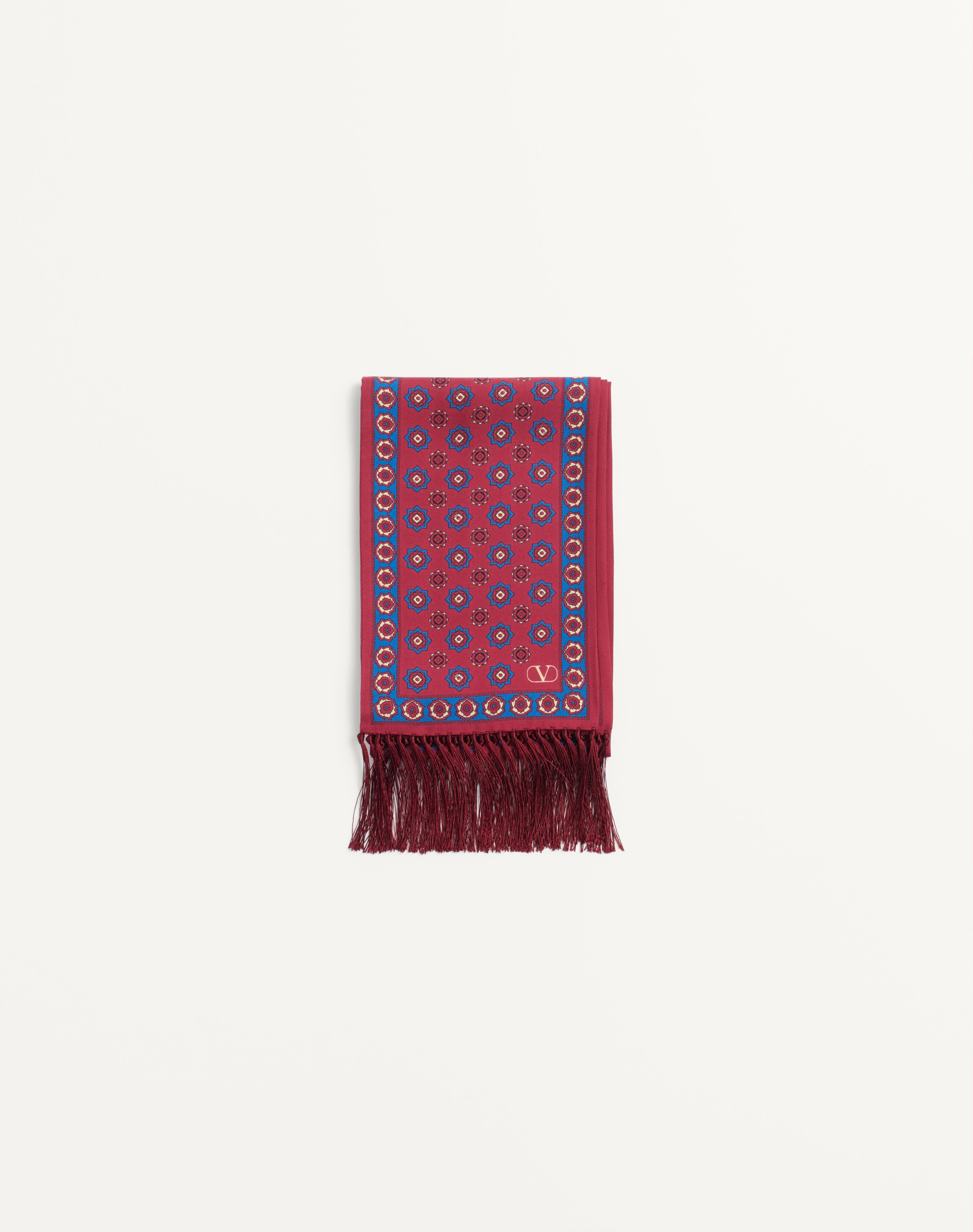 CHAMBER SILK BANDEAU SCARF WITH FRINGE - 3