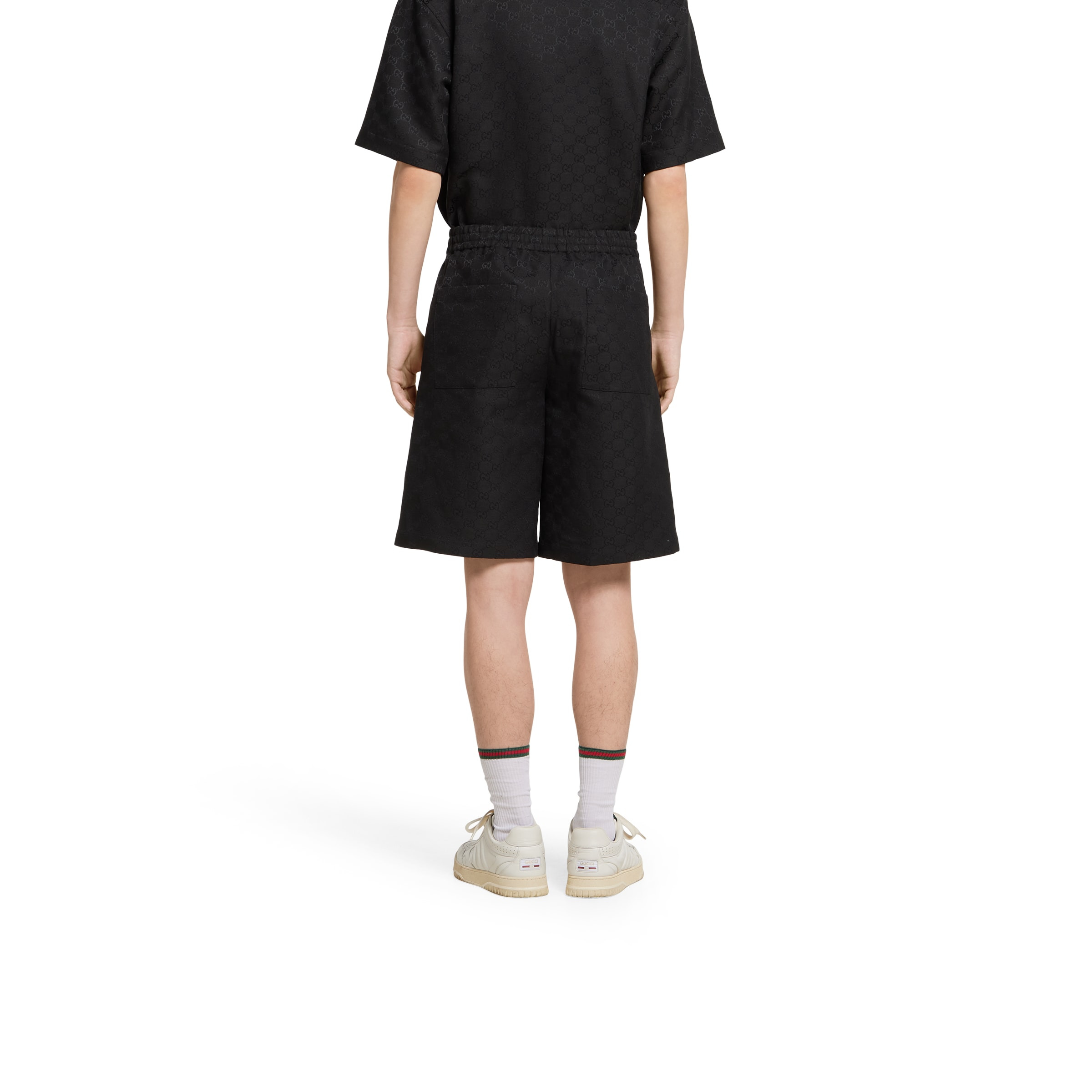 GG canvas linen blend shorts - 4