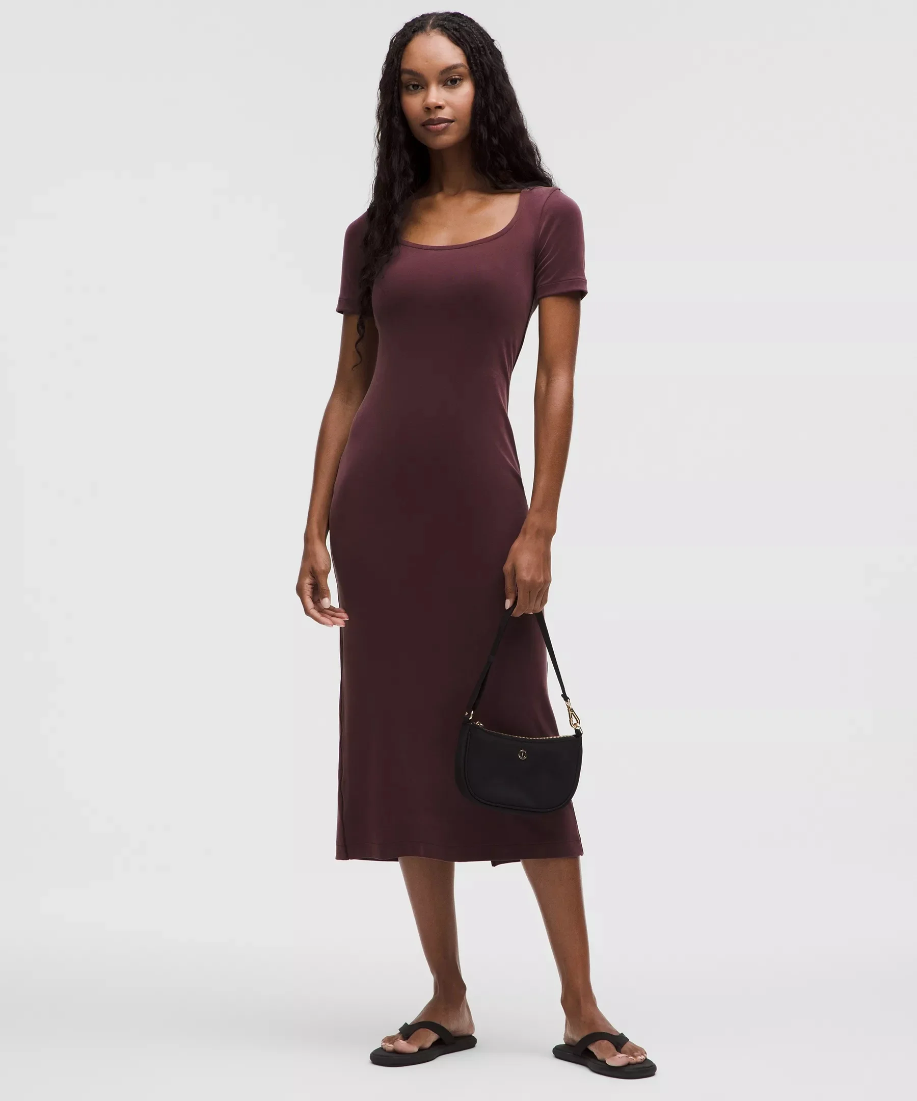 Drapey Softstreme Scoop-Neck Midi Dress - 1