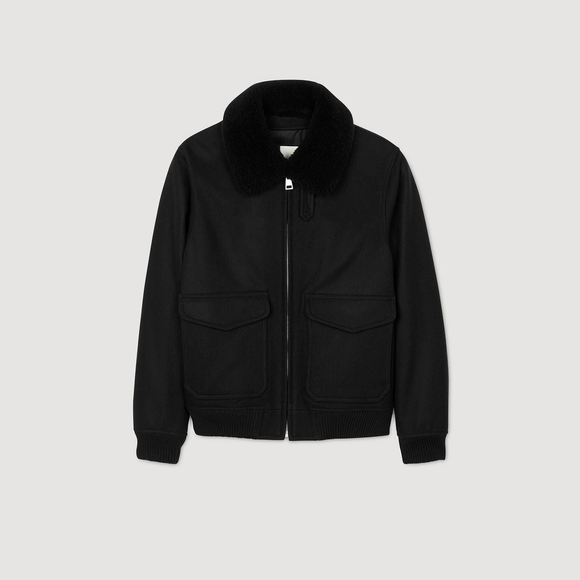 WOOL AVIATOR JACKET WITH SHEARLING - 6