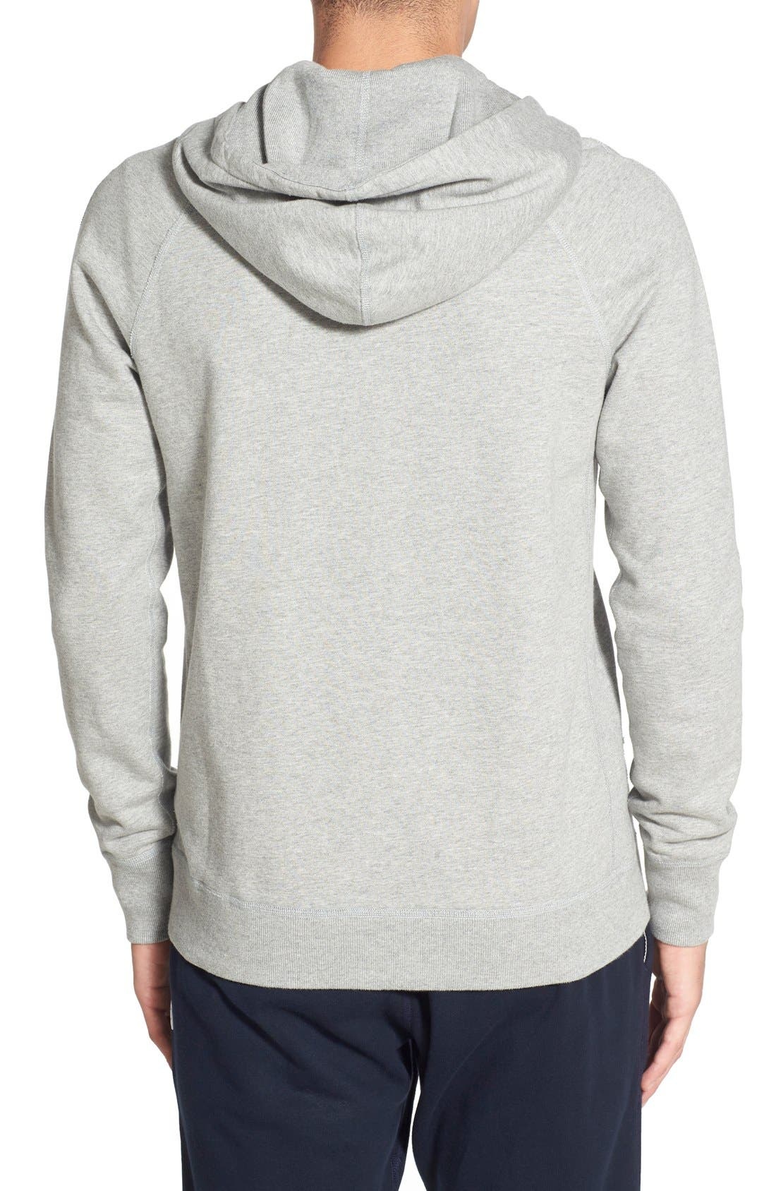 Reigning Champ Midweight Terry Slim Zip Hoodie in Heather Grey at Nordstrom - 8