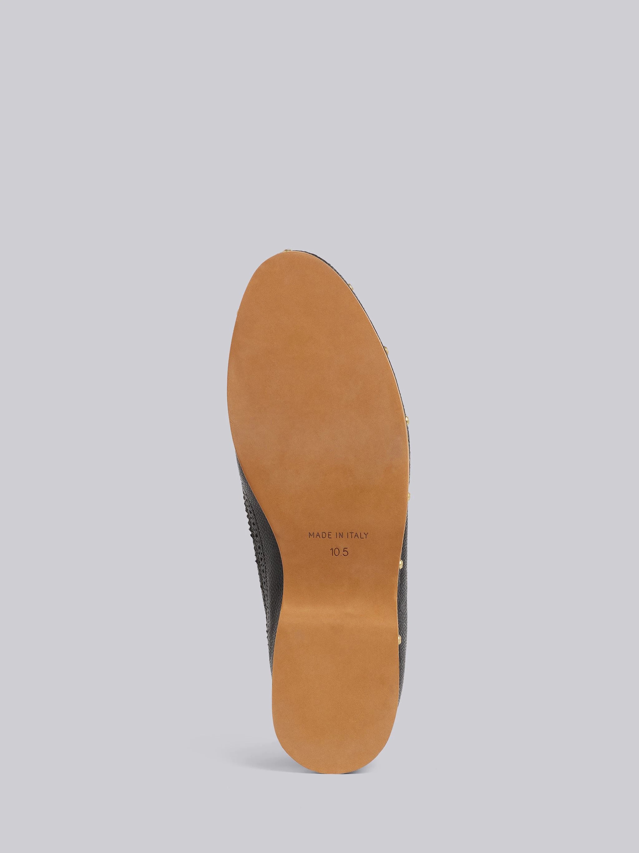 Black Pebbled Calfskin Longwing Brogue Clog - 5