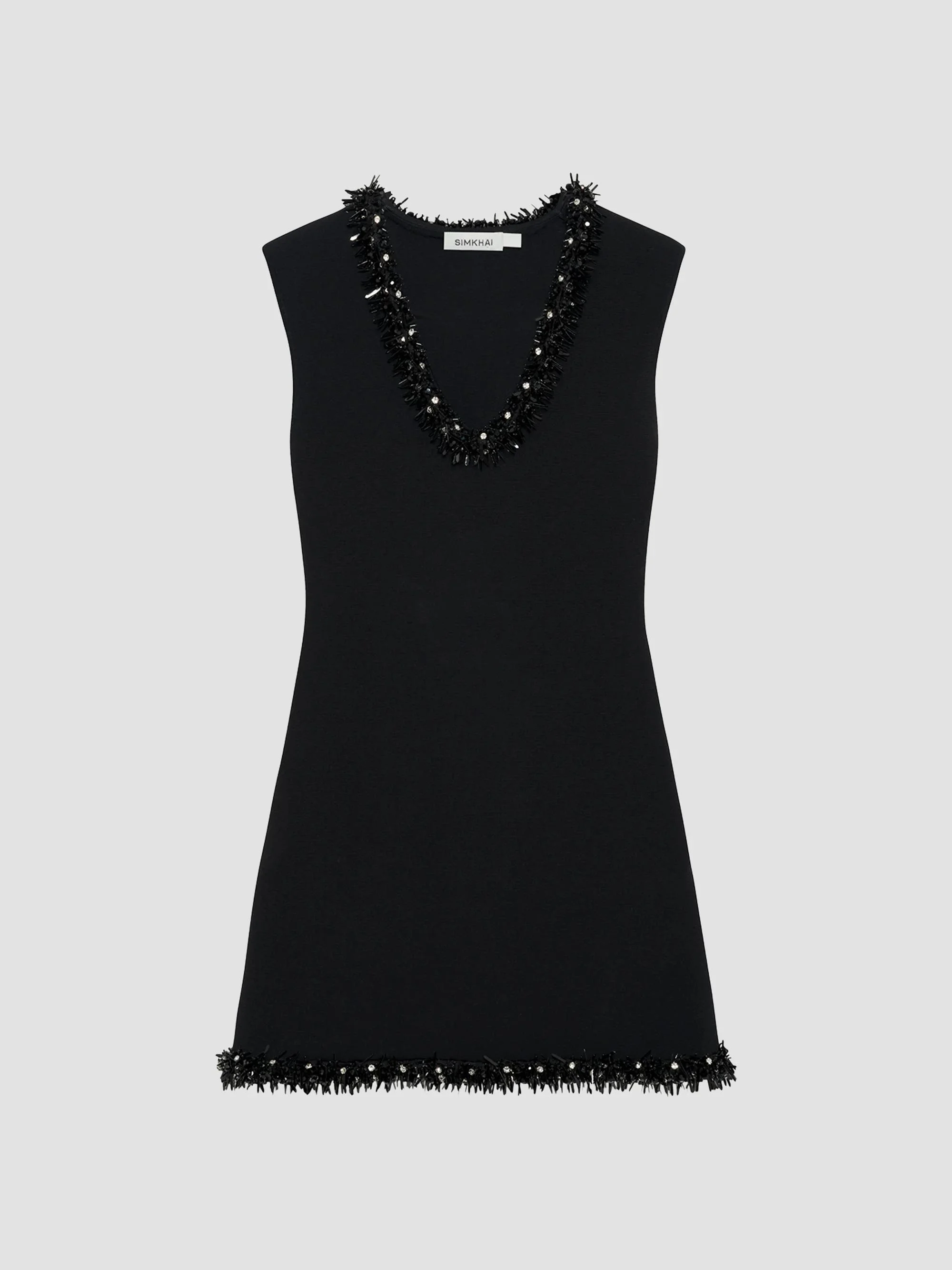 Women's Suki Embellished Sequin V-Neck Mini Dress - Black - 1