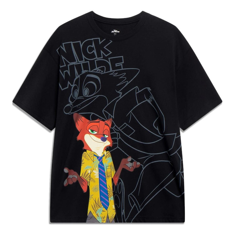 Li-Ning x Disney Zootopia Graphic T-shirt 'Black' AHST271-1 - 1