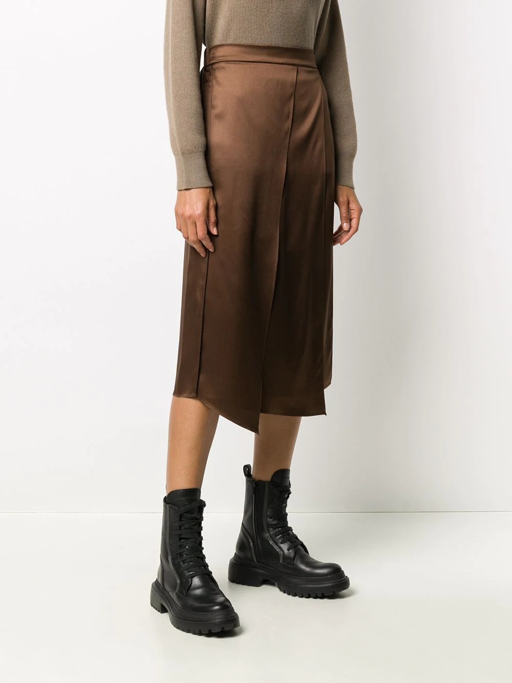 draped-panel midi skirt - 3