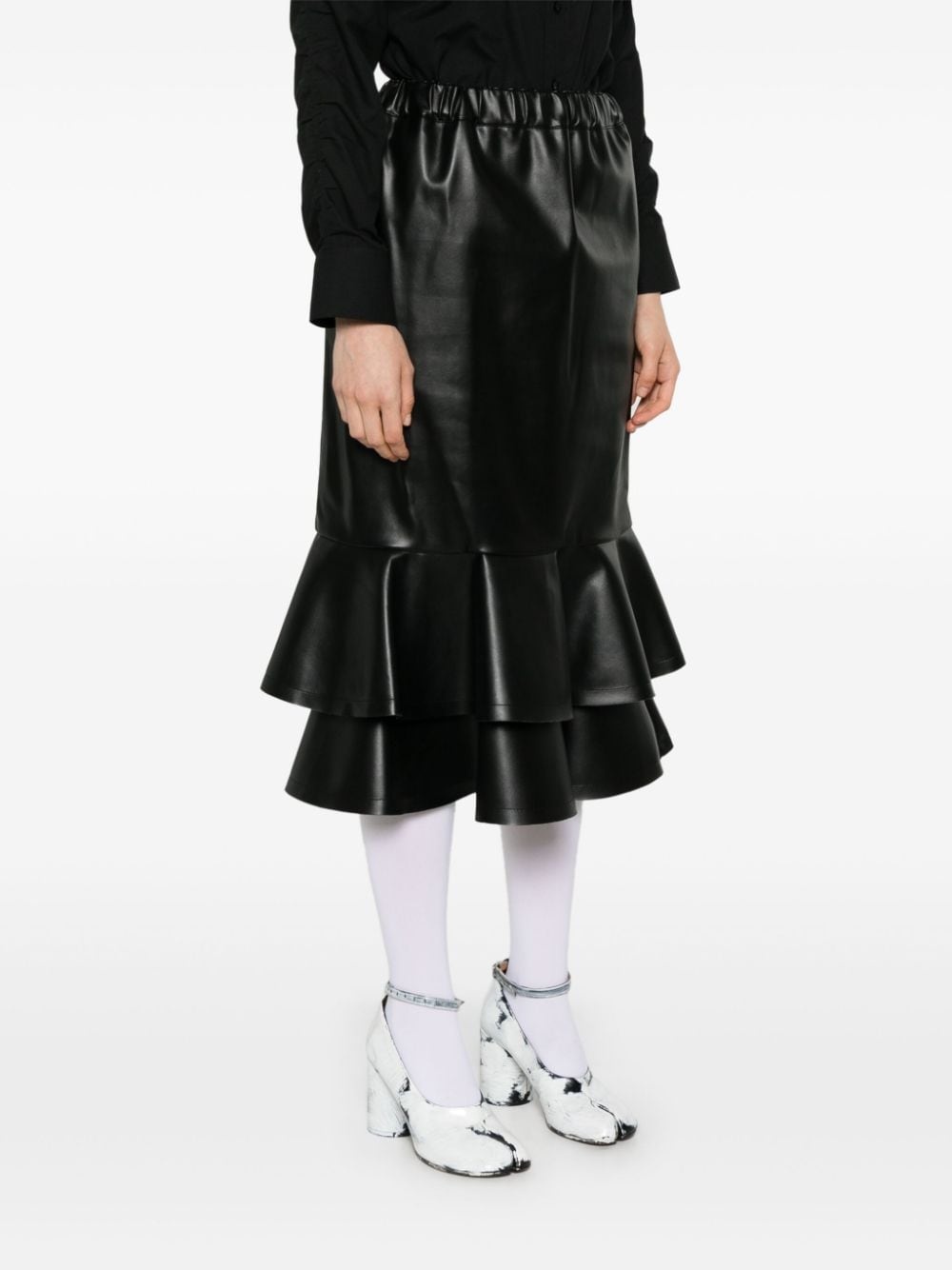 ruffle-hem midi skirt - 3