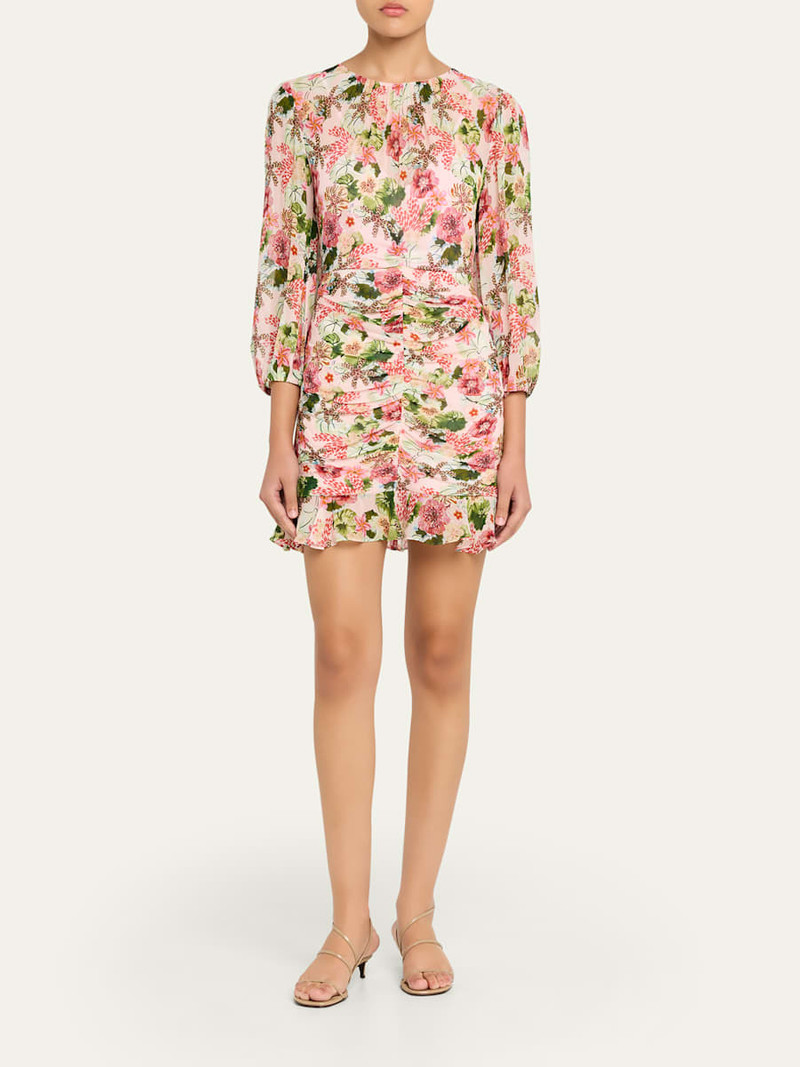 SALONI Astrid Ruched Floral Mini Dress outlook