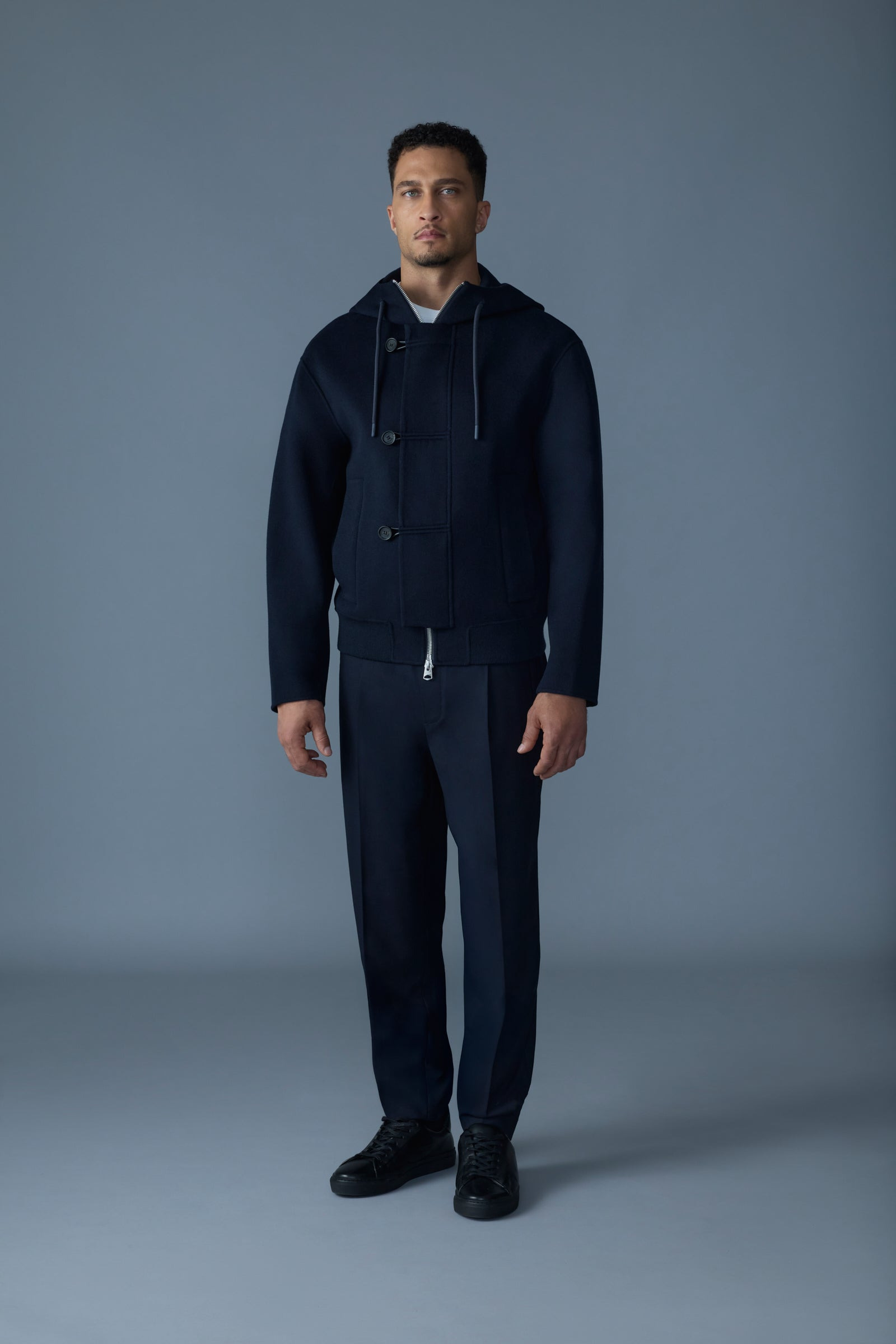 MALIK Double-Face Wool Hooded Jacket - 2