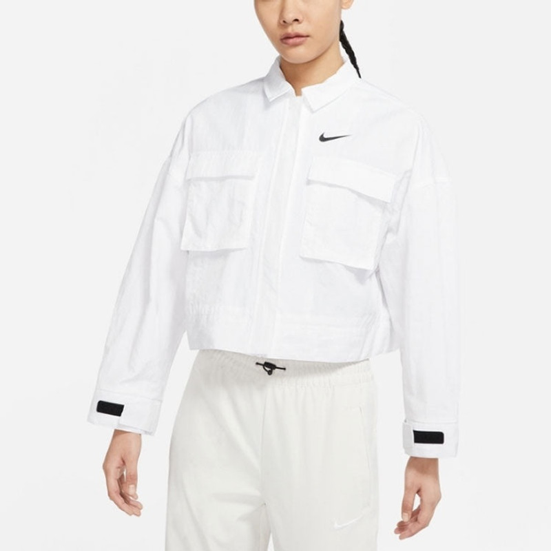 Nike (WMNS) Nike AS W Nike Sportswear ESSNTL WVN JKT Jacket FIELD White DM6244-100 outlook