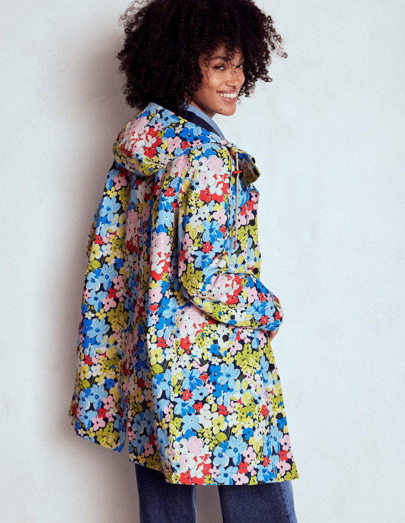Wells Waterproof Hooded Coat-Multi, Flowerbed Cluster 3