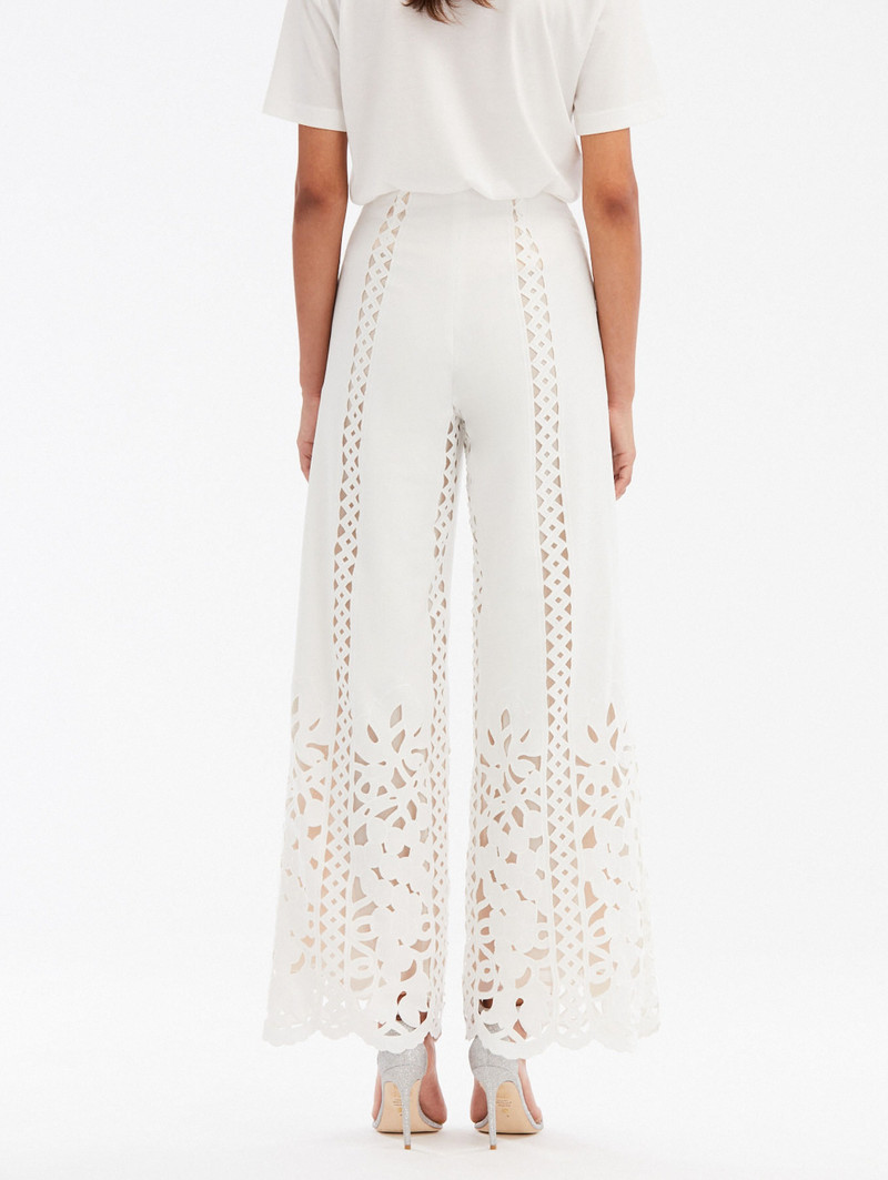 Oscar de la Renta FLORAL TRELLIS GUIPURE WIDE LEG PANT outlook