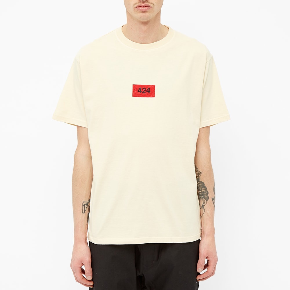 424 Box Logo Embroidered Essential Tee - 3