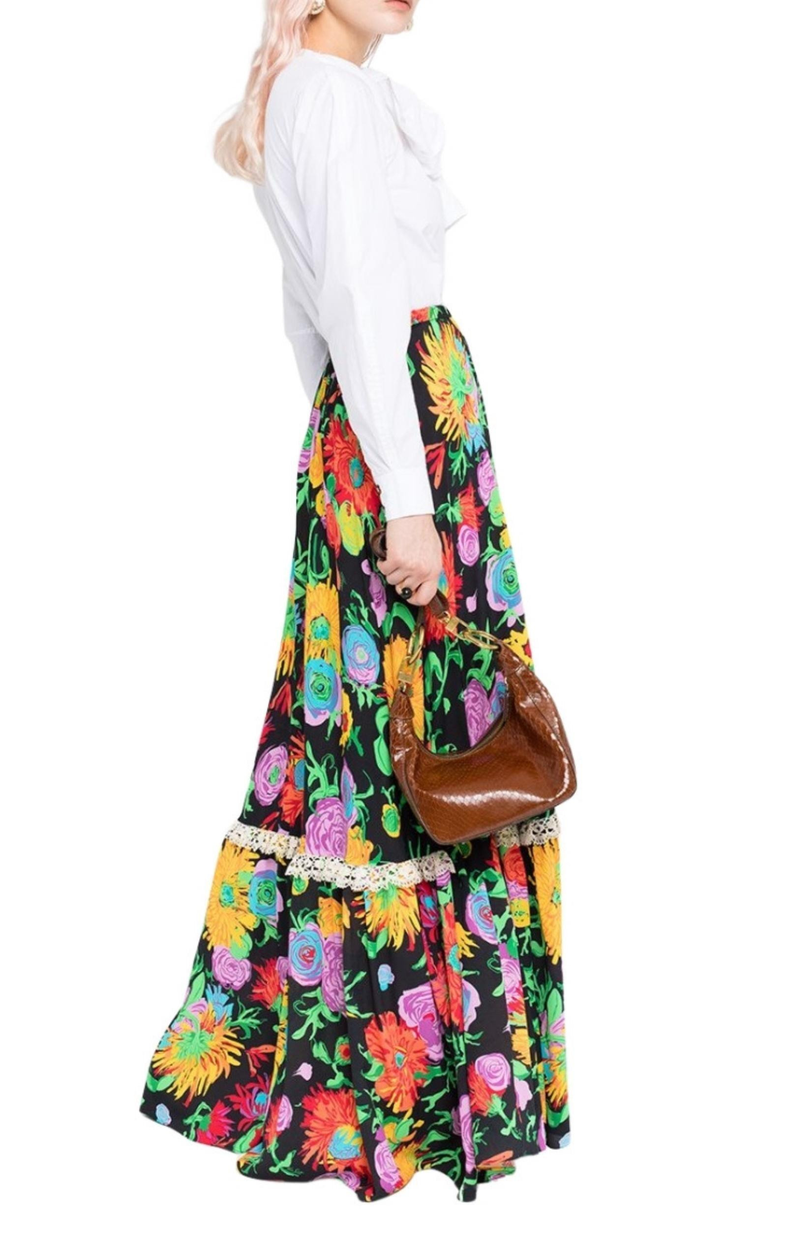 Ken Scott- Print Viscose Skirt - 4