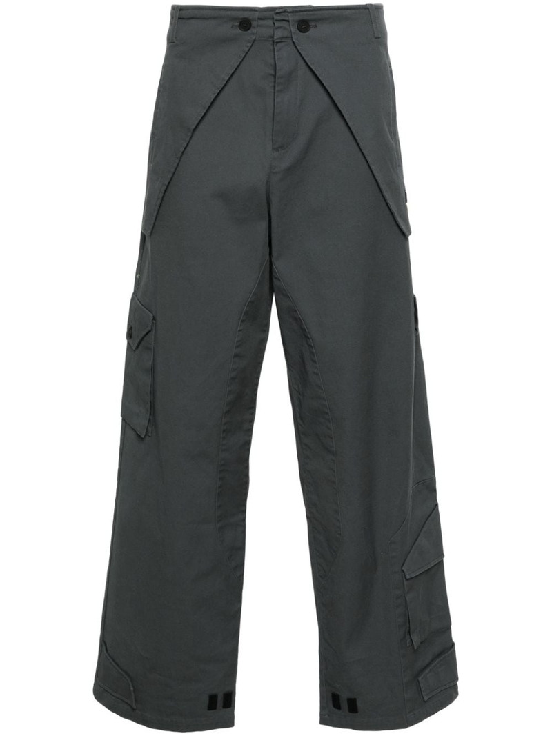 Overlay cotton-blend cargo trousers 1