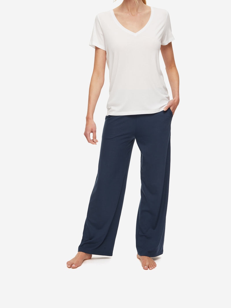 Women's Lounge Trousers Basel Micro Modal Stretch Navy - 3