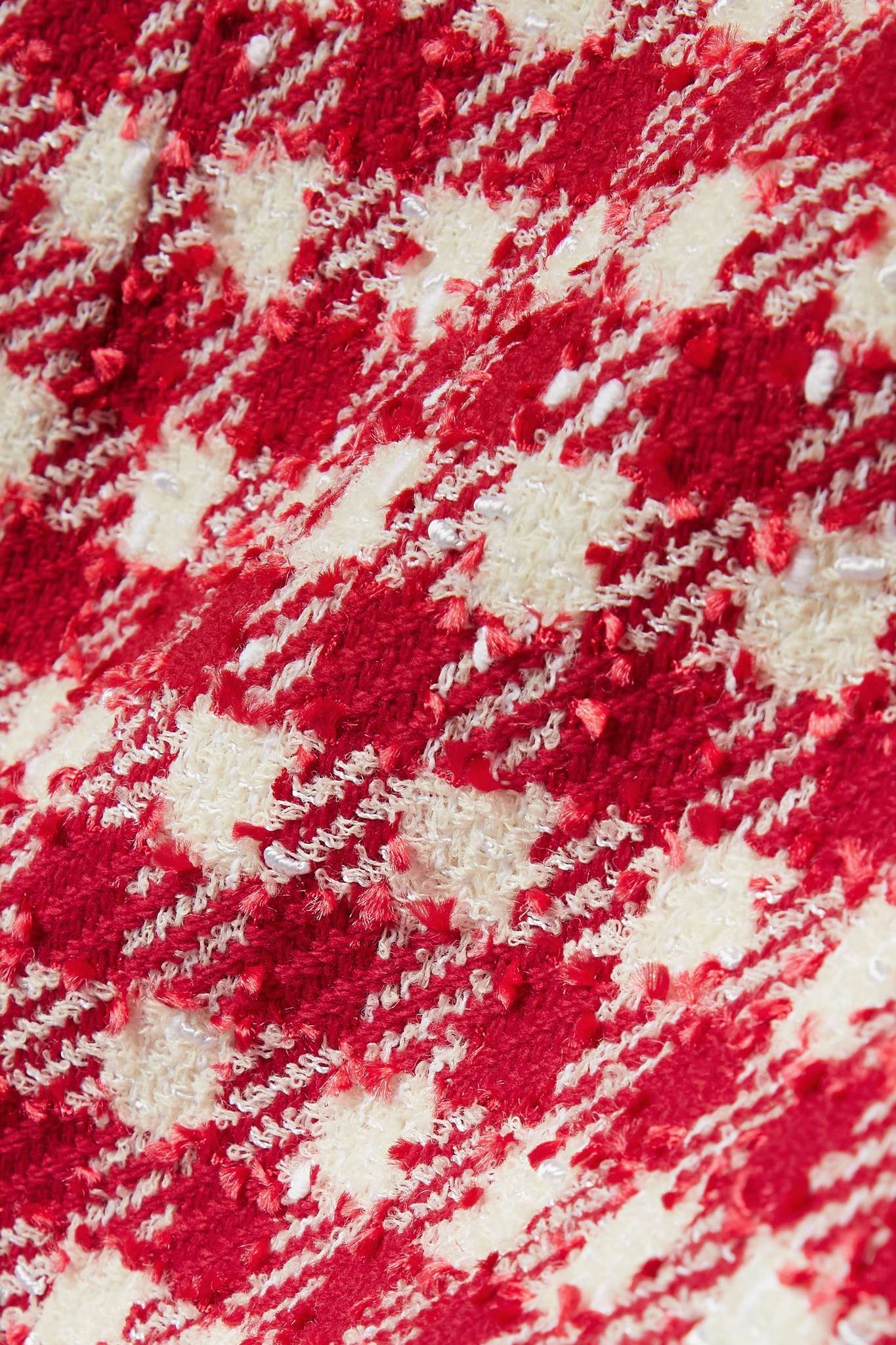Checked wool-blend tweed mini skirt - 4