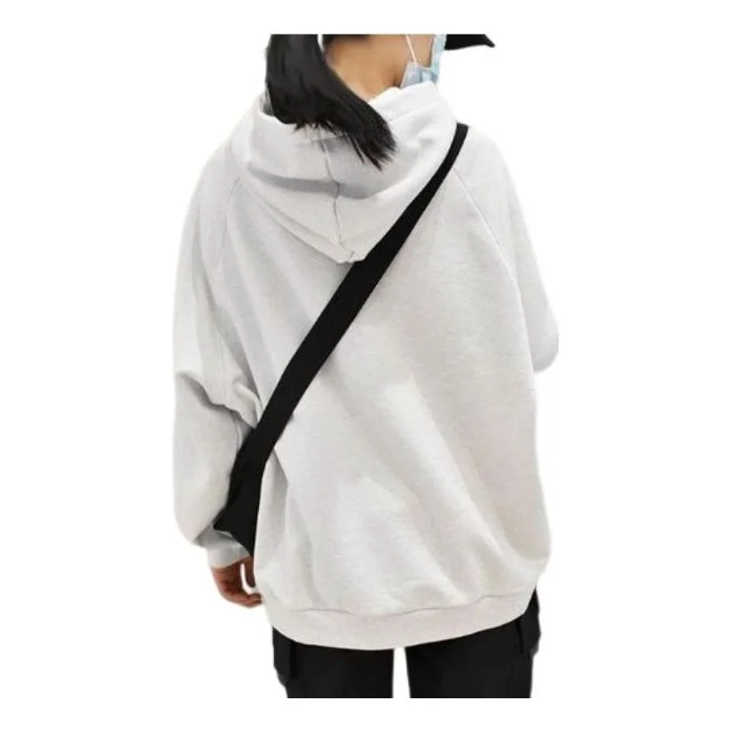 Li-Ning Vital Series Logo Embroidered Loose Hoodie 'Grey' AWDS240-2 - 1