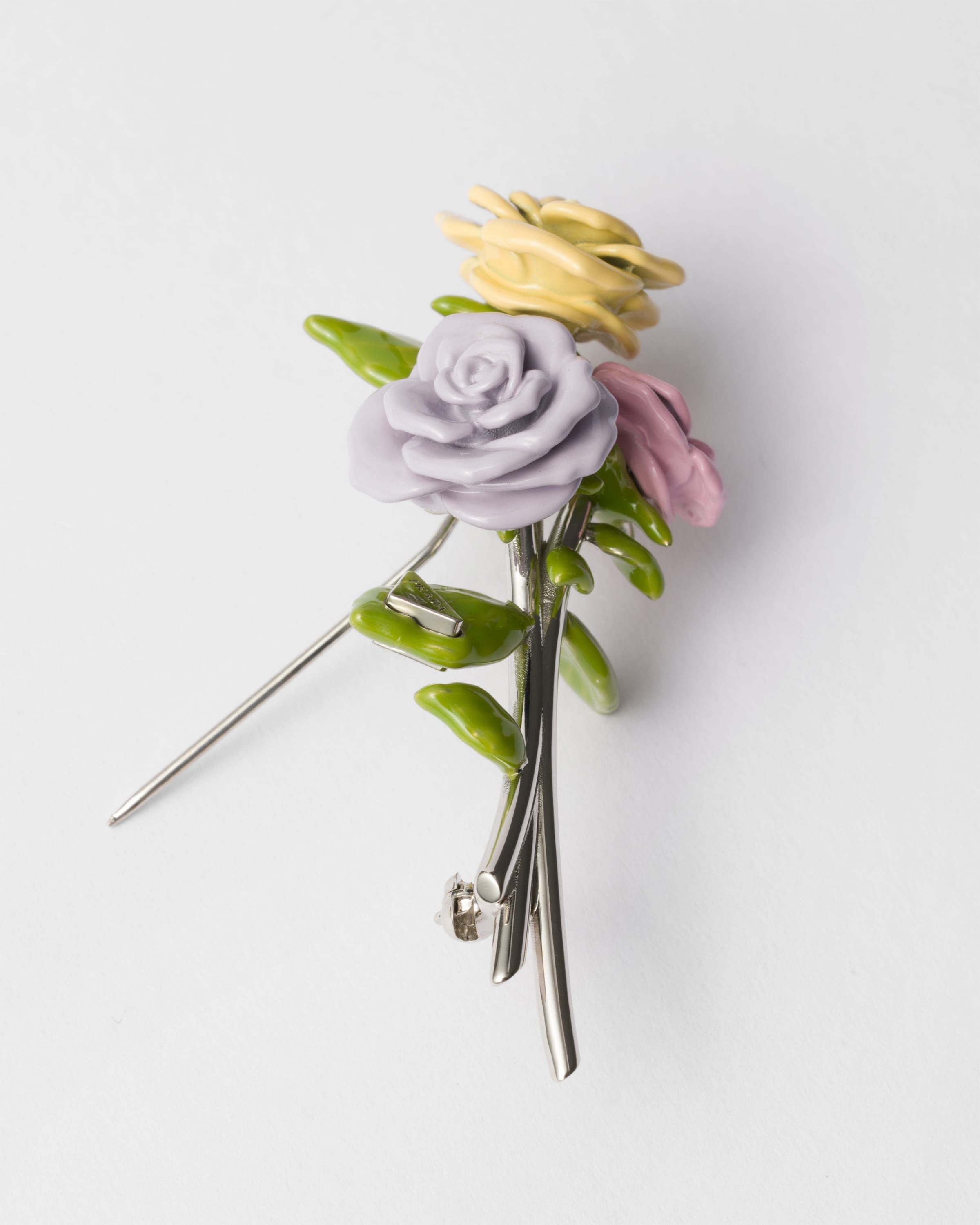 Enameled metal brooch - 3