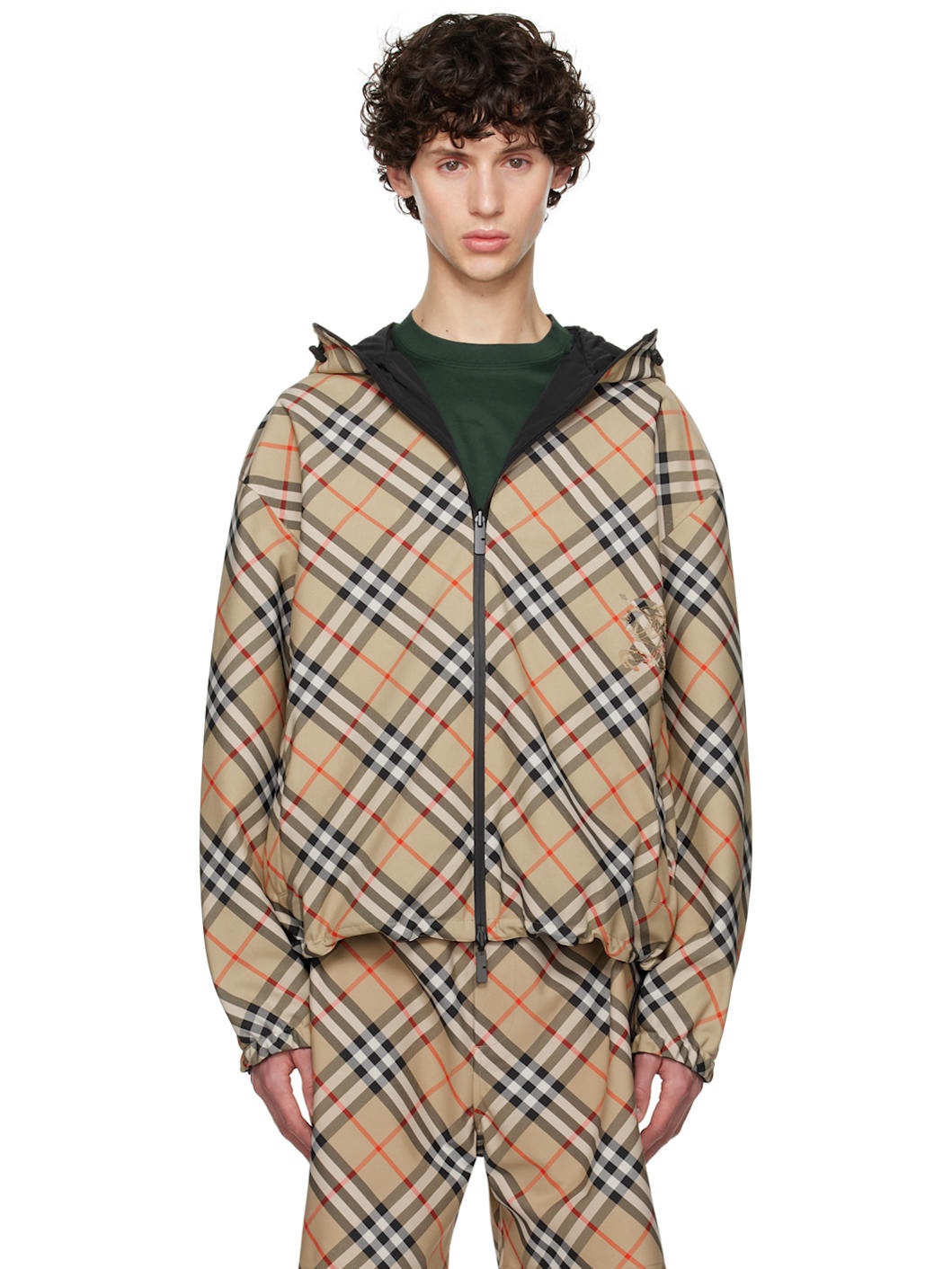 Burberry Beige Check Reversible Jacket | ssense | REVERSIBLE