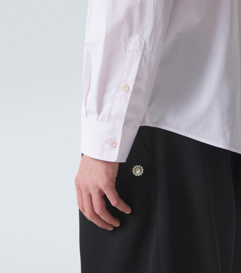 Floral-appliqué cotton poplin shirt 6