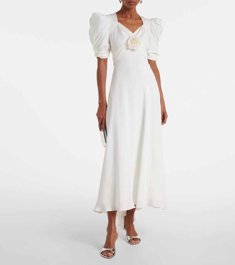 RODARTE Floral-appliqué silk crêpe gown outlook