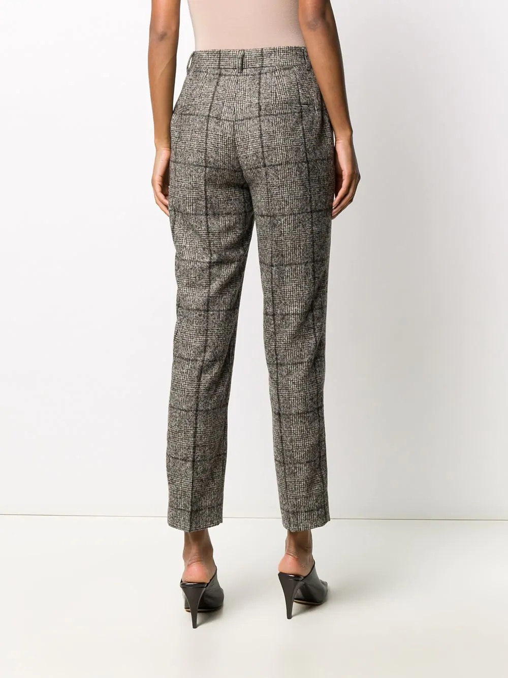 plaid-check tailored trousers - 4