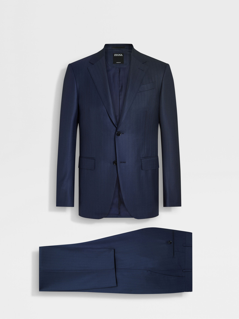 ZEGNA BLUE AND BURGUNDY 15MILMIL15 WOOL SUIT outlook
