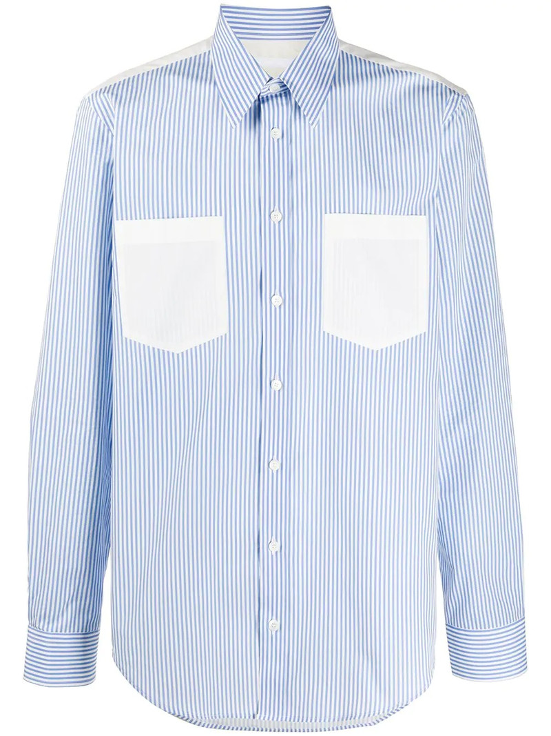 striped cotton long-sleeved shirt 1