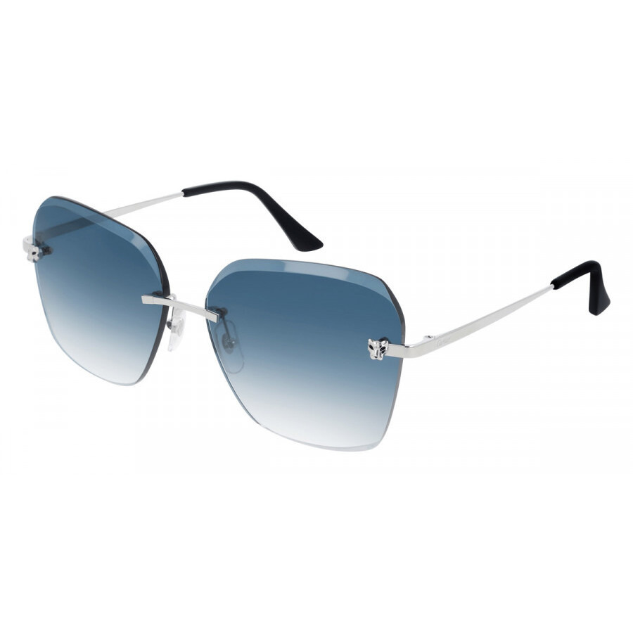 Cartier Panthere de Cartier Blue Gradient Mirror Butterfly Ladies Sunglasses CT0147S 003 61 - 1