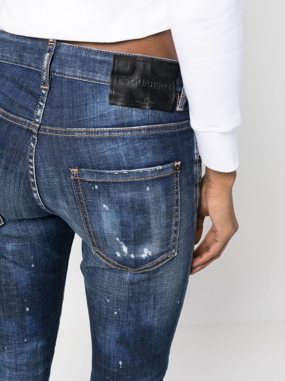 distressed-effect cropped jeans - 5