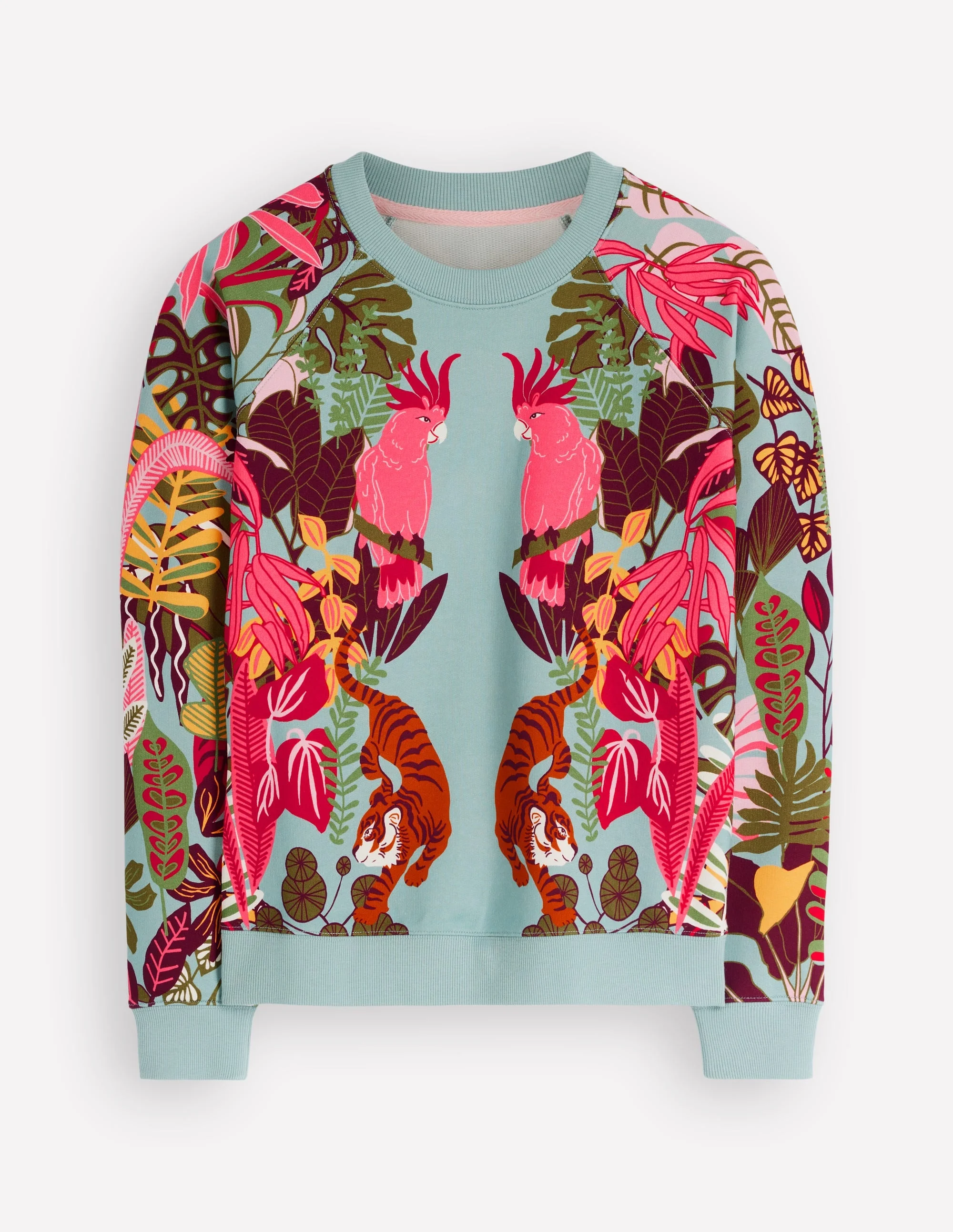 Rosa Printed Sweatshirt-Blue, Tropical Safari - 1