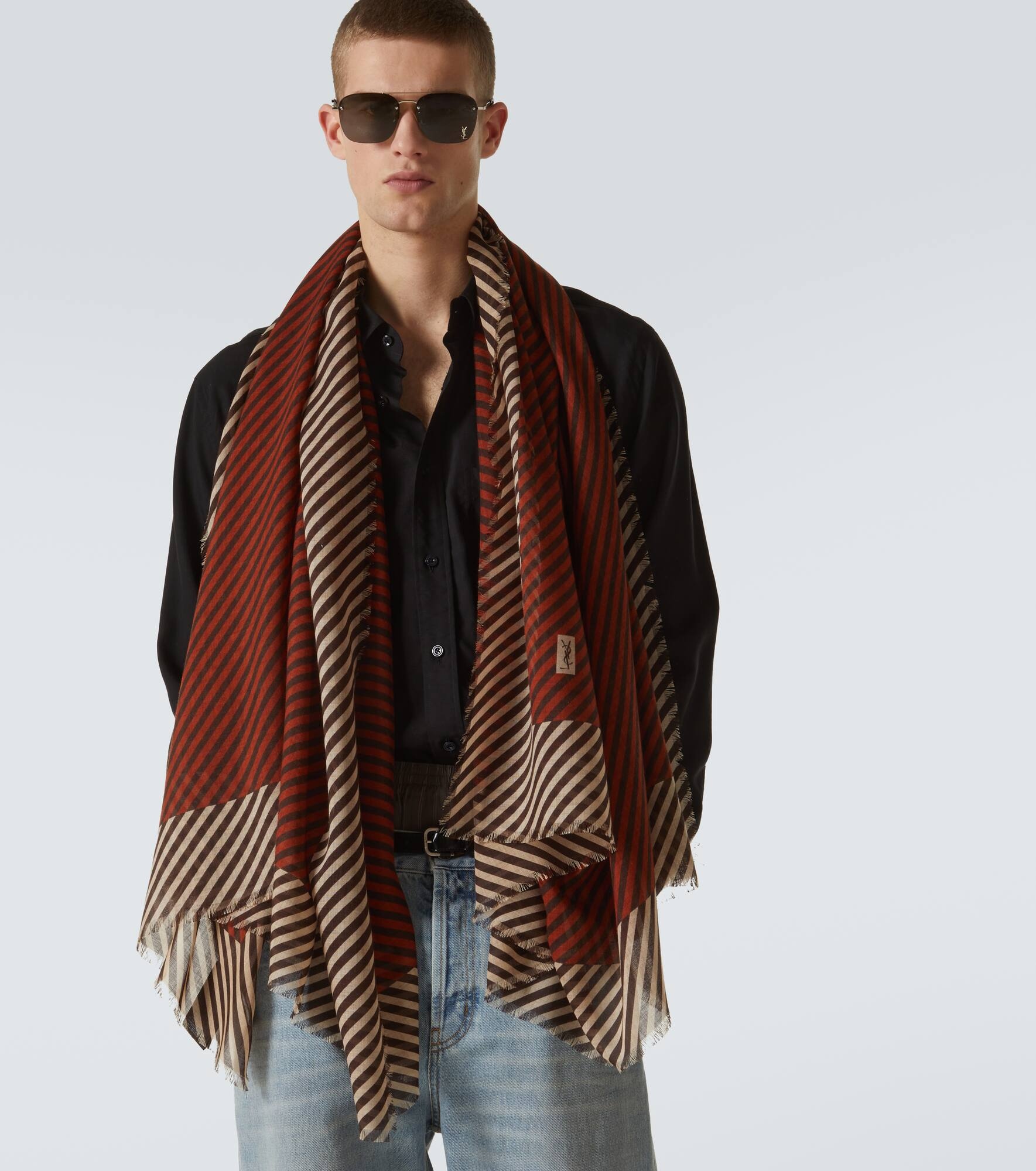 Cassandre striped cashmere and silk scarf - 4