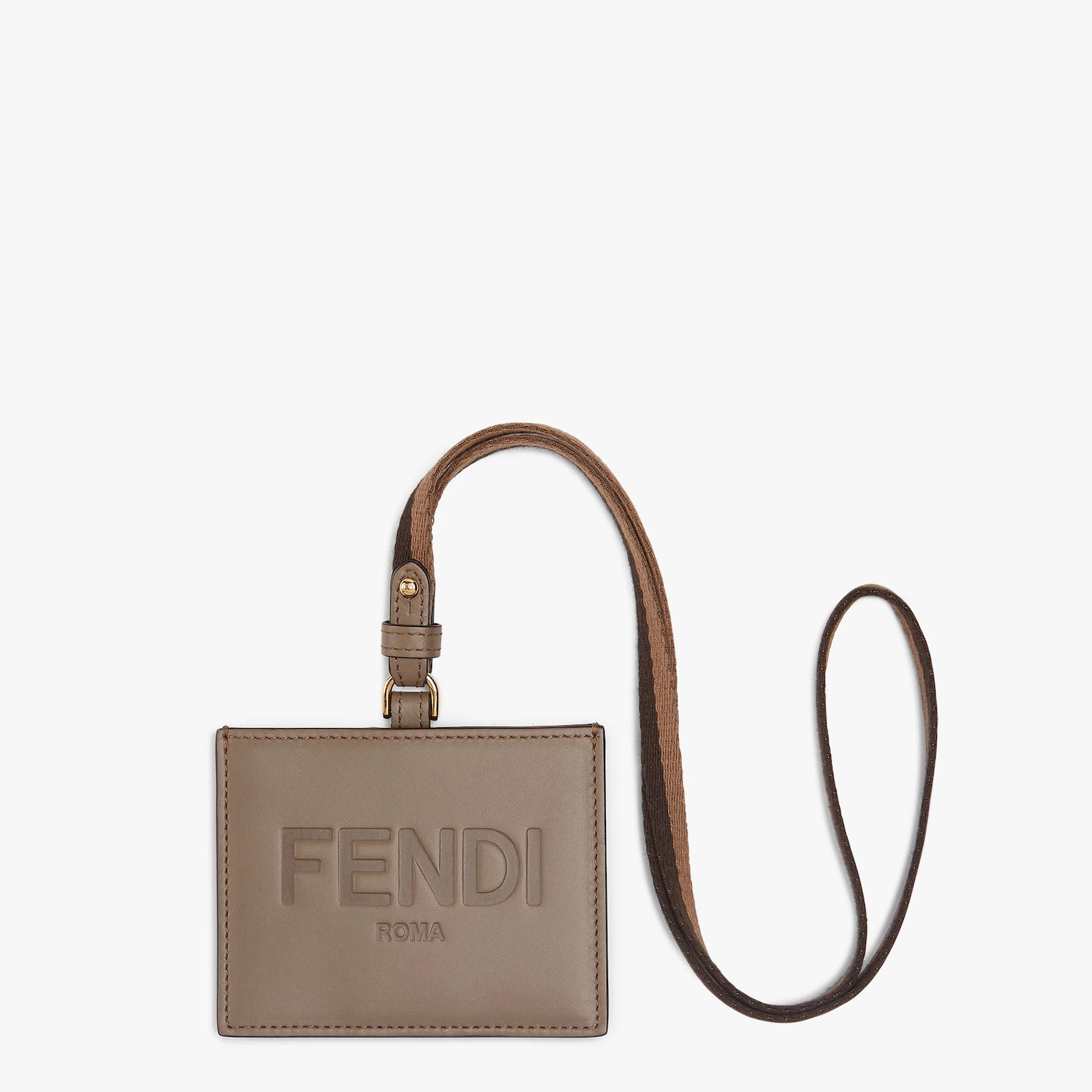Gray leather name badge - 1